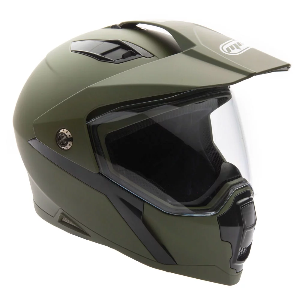 MMG Adult Motorcycle Dual Sport Off-Road Full-Face Helmet DOT - Military Green (Medium) Model 23