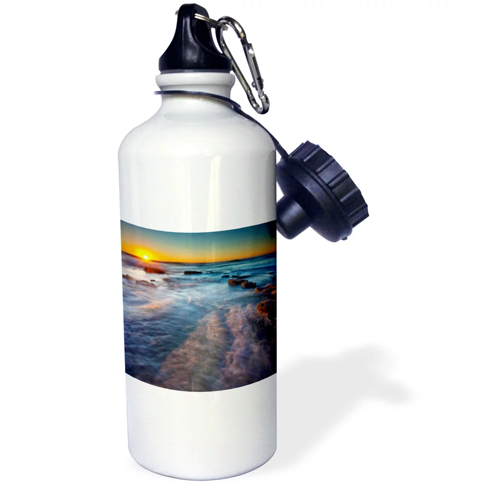 3dRose Sunset over the Pacific Ocean near Sunset Cliffs in San Diego, CA - Water Bottle, 21-ounce