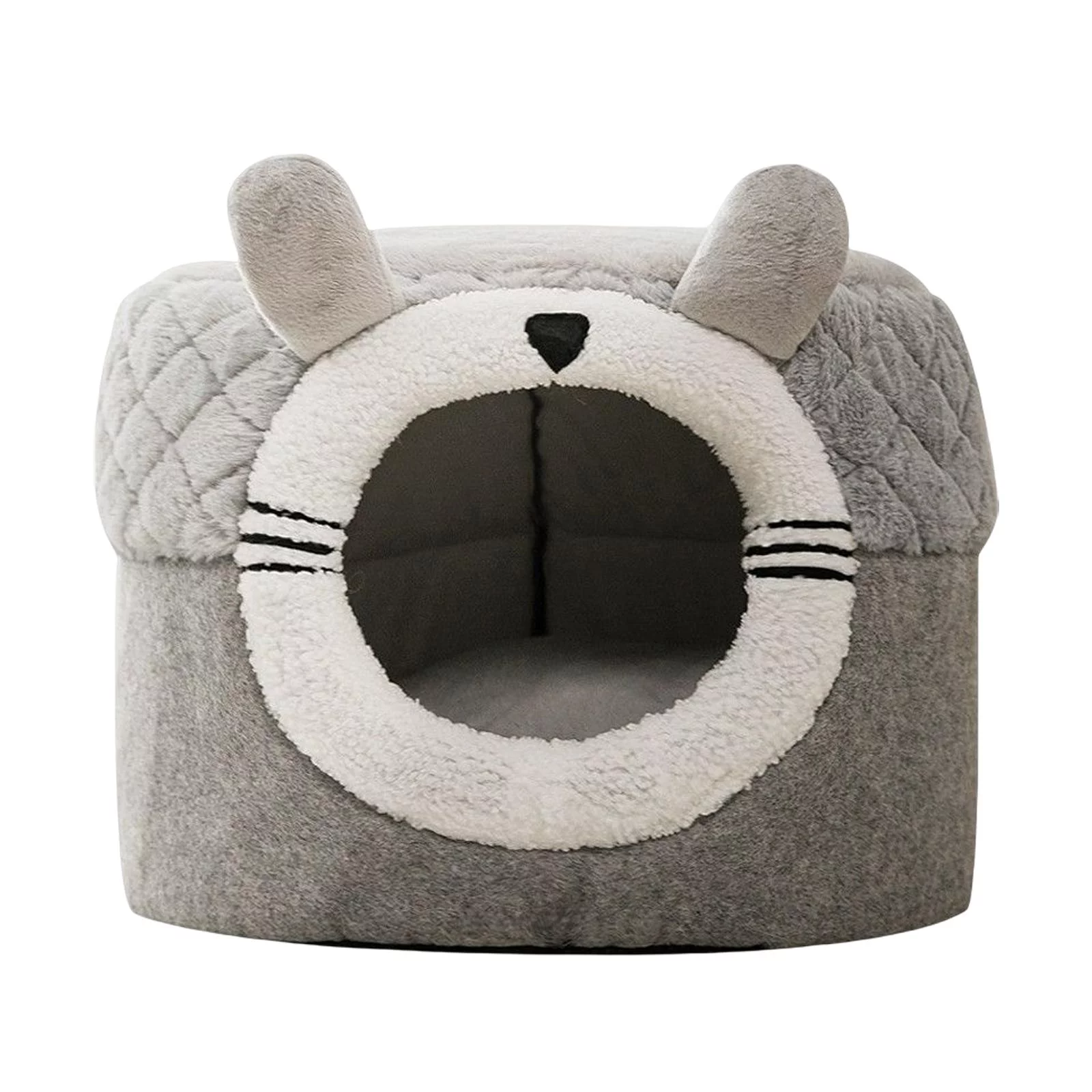 Foldable House for Cat Tent Cave Non Slip Bed Winter Nest with Removable Washable Cushid Pillow Cats Bed Puppy Kitten Bed Kitten Shelter S