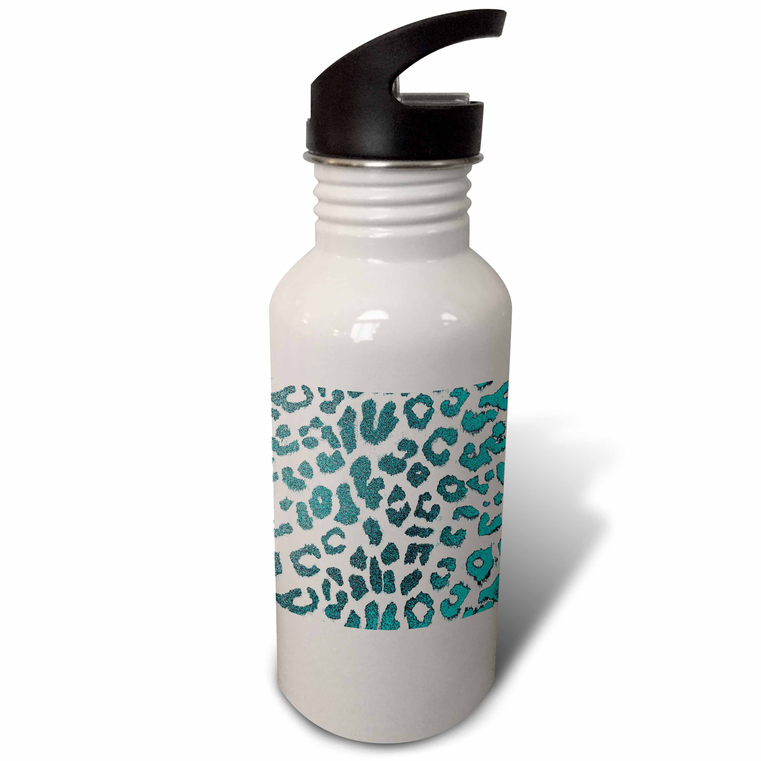 Teal Green Jewel Leopard Print Animal Prints Fashion 21 oz Sports Water Bottle wb-30862-1