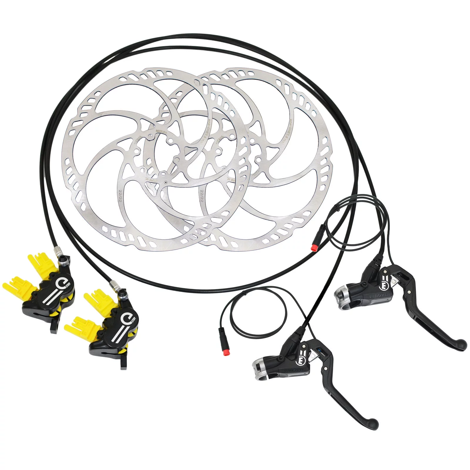 Magura MT5 eSTOP E-BIKE 4-Piston Hydraulic Disc Brake Set w/ 203 mm Rotors (F+R) #MG2747