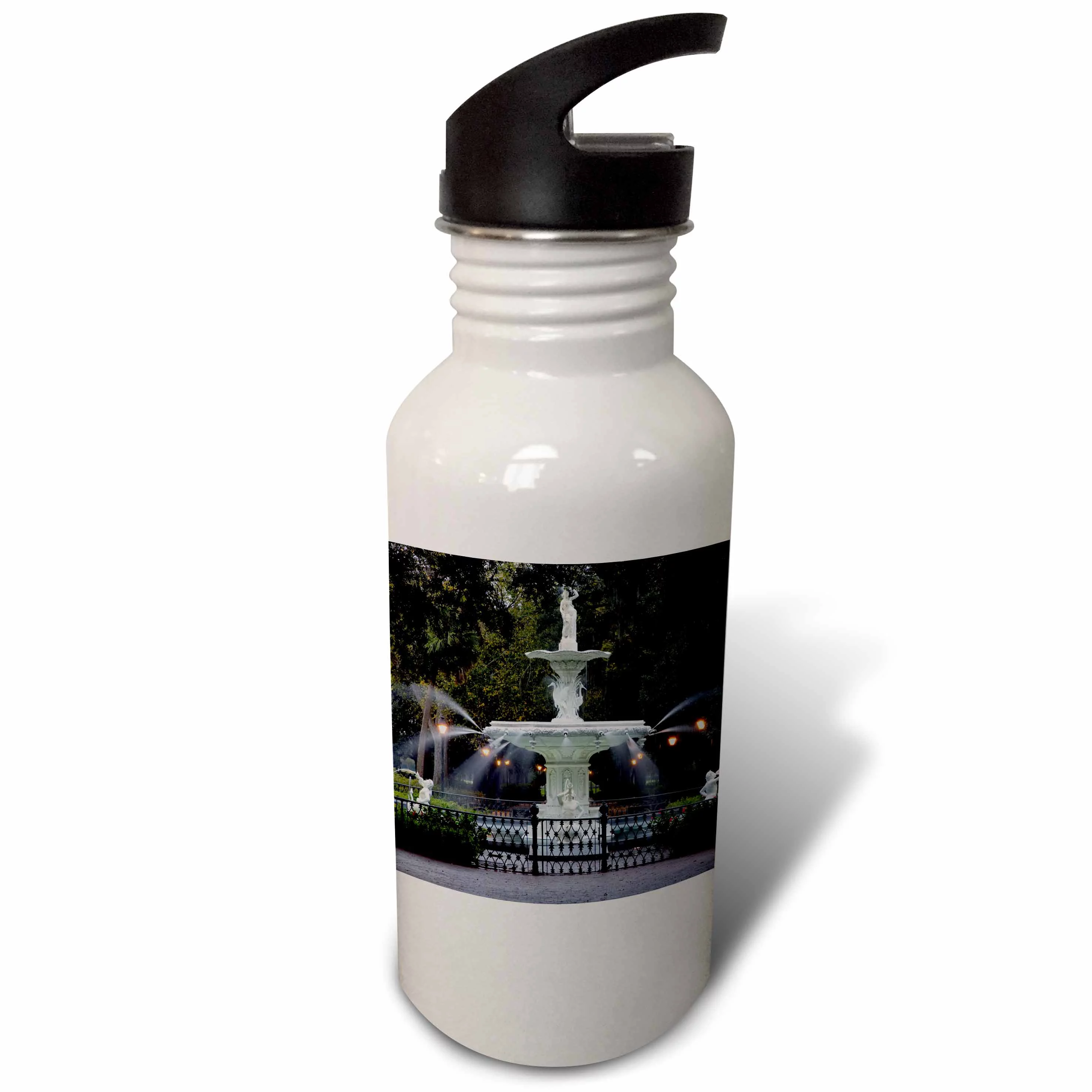 Georgia, Savannah. fountain at Forsyth Park - US11 JWL0134 - Joanne Wells 21 oz Sports Water Bottle wb-89362-1