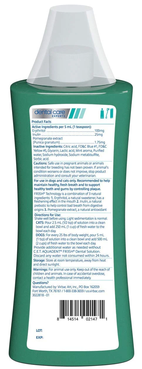 C.E.T. AQUADENT FR3SH Dental Solution 500 mL
