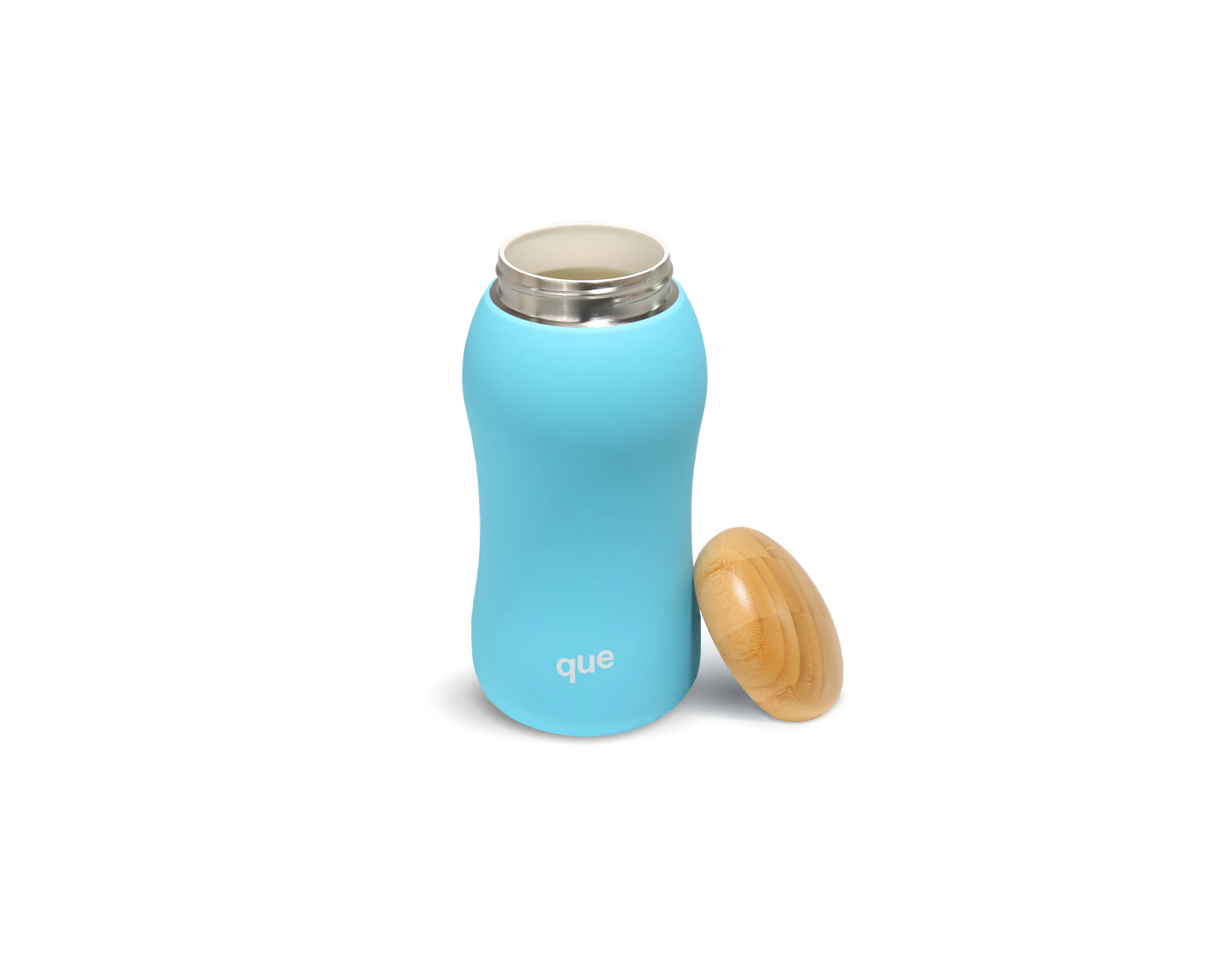 que Bottle - Insulated Bottle / Mug 17 oz - True Taste Ceramic Liner - Bamboo Cap