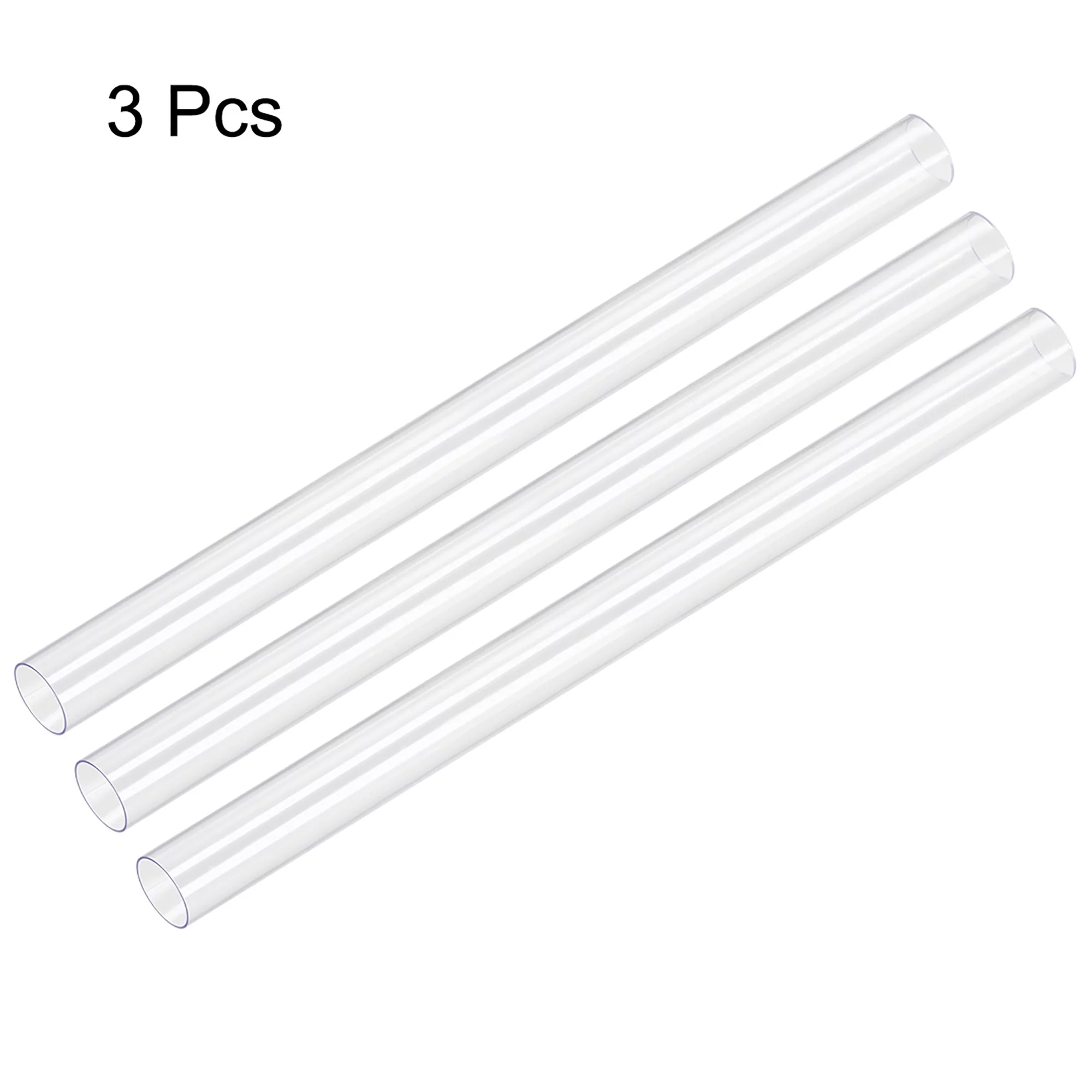 3pcs PVC Rigid Round Clear Tubing 7/8-inch ID x 1-inch OD 1.6ft