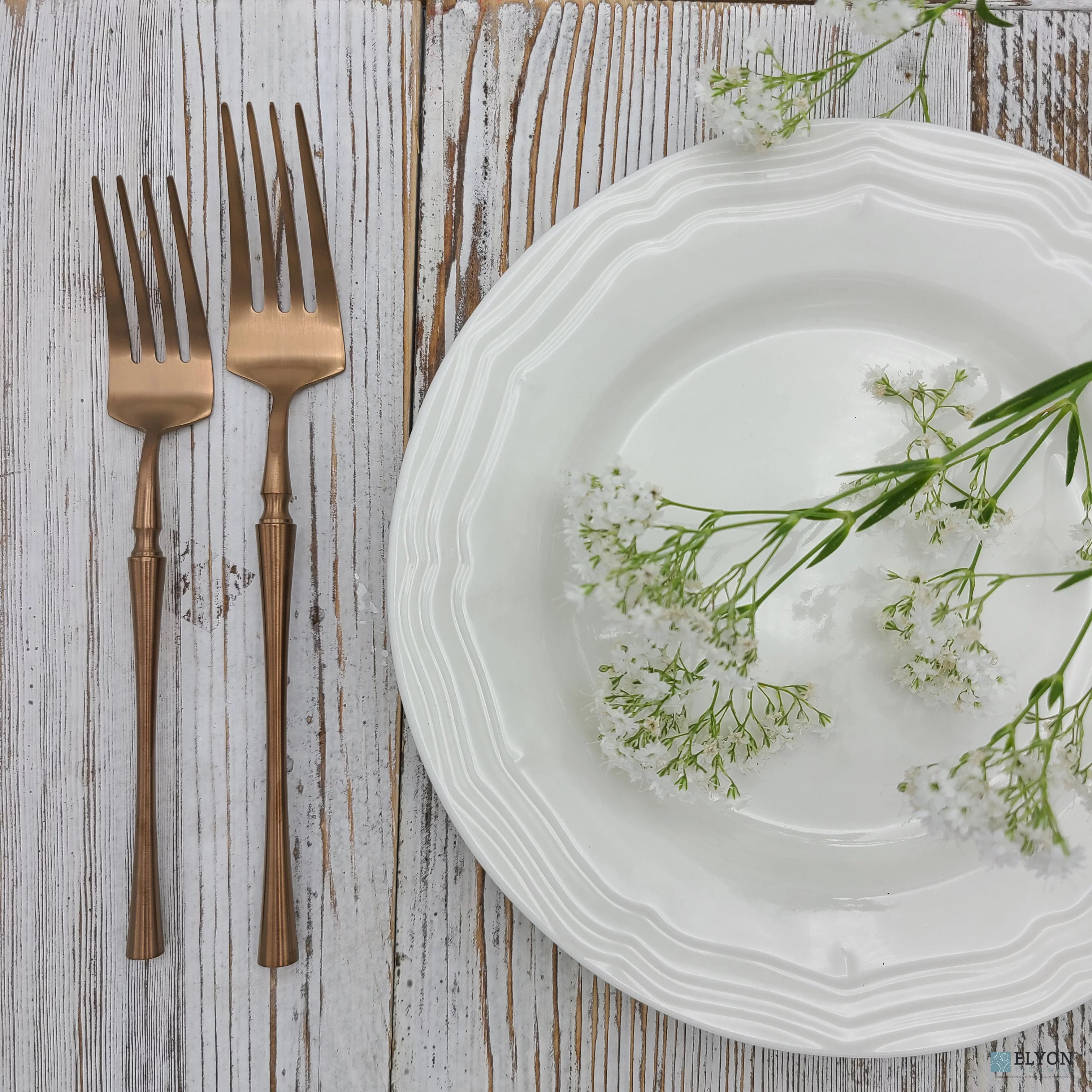 Elyon Tableware® 20-Piece Noelle Matte Copper Flatware Set, Stainless Steel, Service For 4