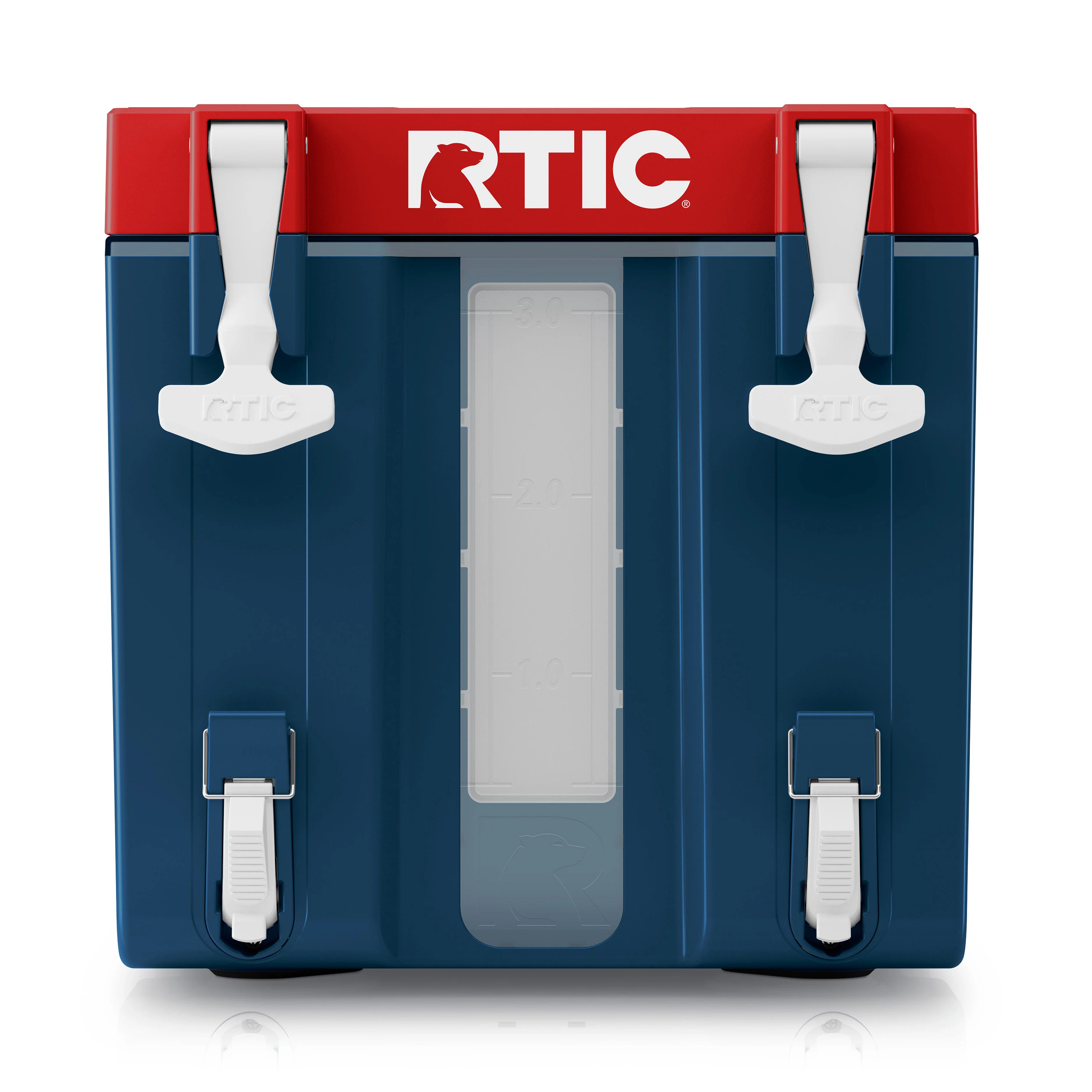 RTIC Halftime Water Cooler 3 Gallon Portable Carrier Container, Drink Beverage Dispenser, Stackable with 2 Taps, Bottleless, BPA-Free, for Sports, Camping, BBQ, Parties, Picnic, and More, Patriot