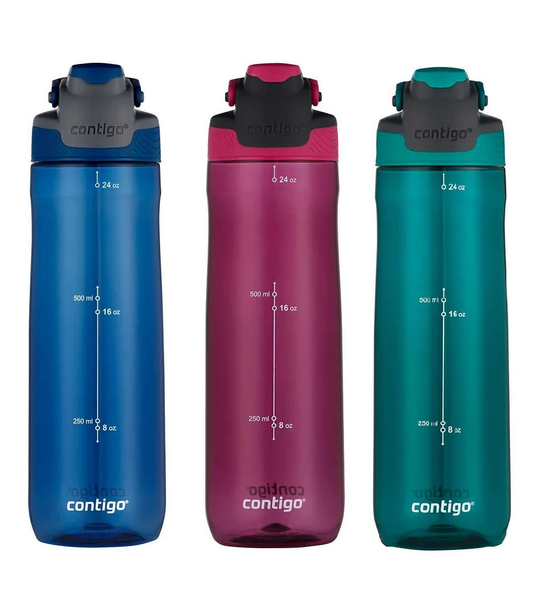 Contigo Autoseal 24oz.Pink Spill-proof Water Bottle, 3-pack