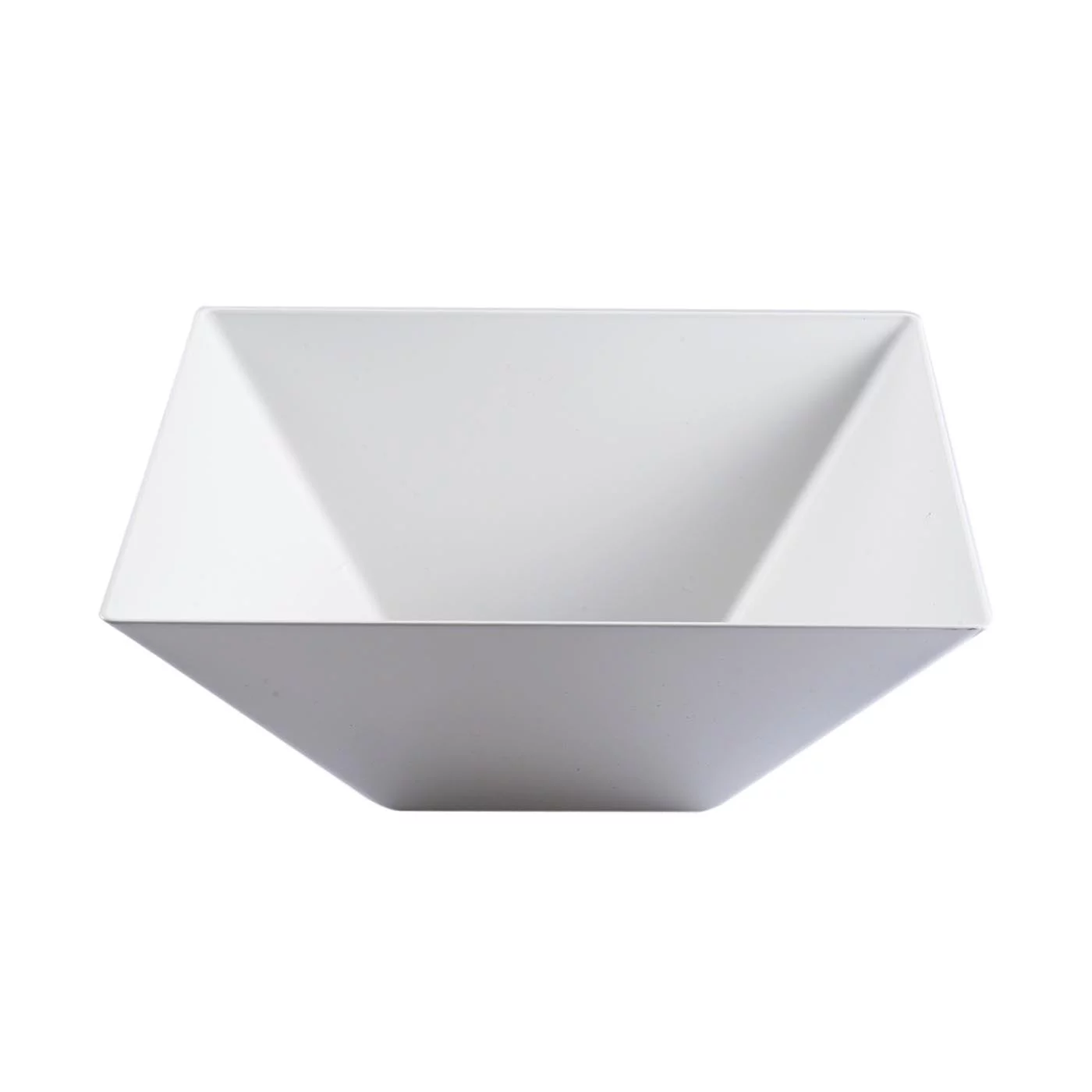 Smarty 3 qt. White Square Large Disposable Plastic Serving Bowls 24ct
