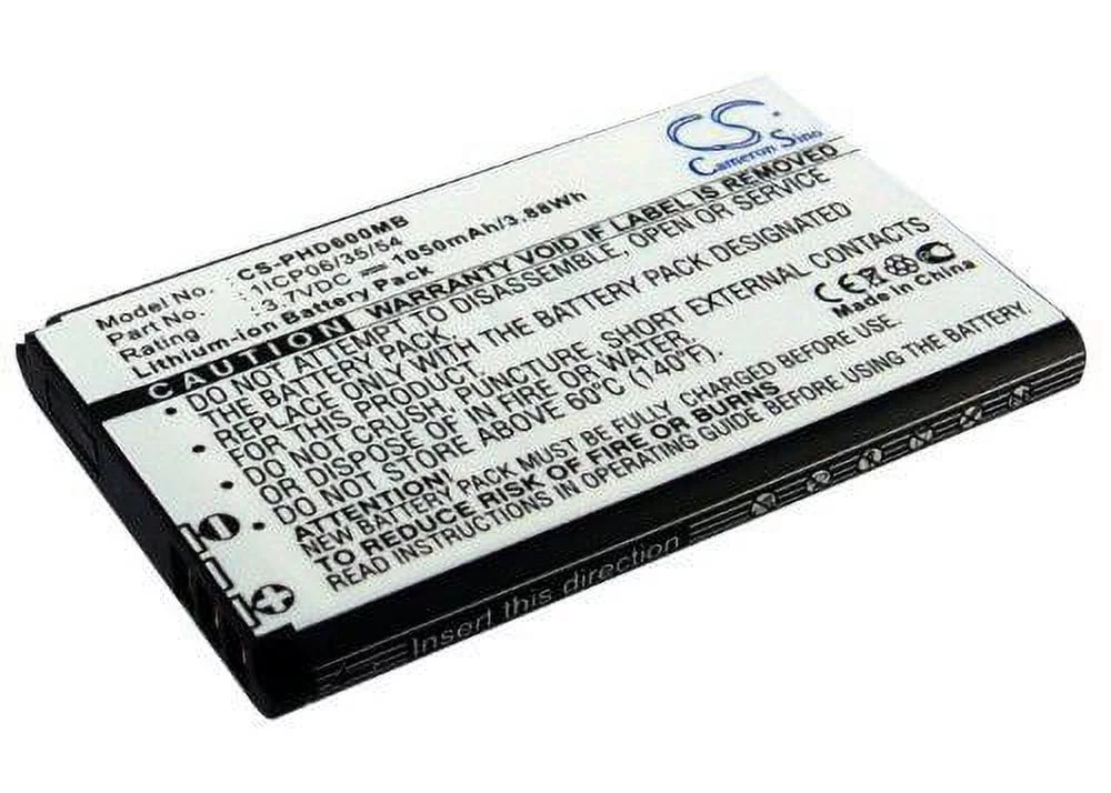replacement battery part no.1icp06/35/54, 996510033692, 996510050728 for philips avent scd600, avent scd600/00, avent scd600/10, avent scd610, baby monitor battery