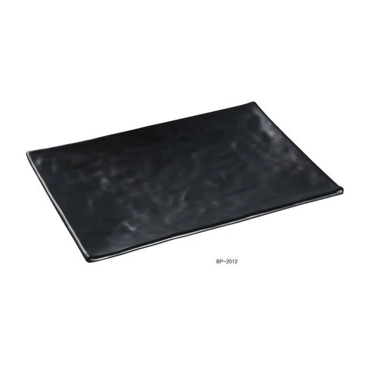 Black Pearl-1 Rectangular Plate, Black - 12 in. - Pack of 12