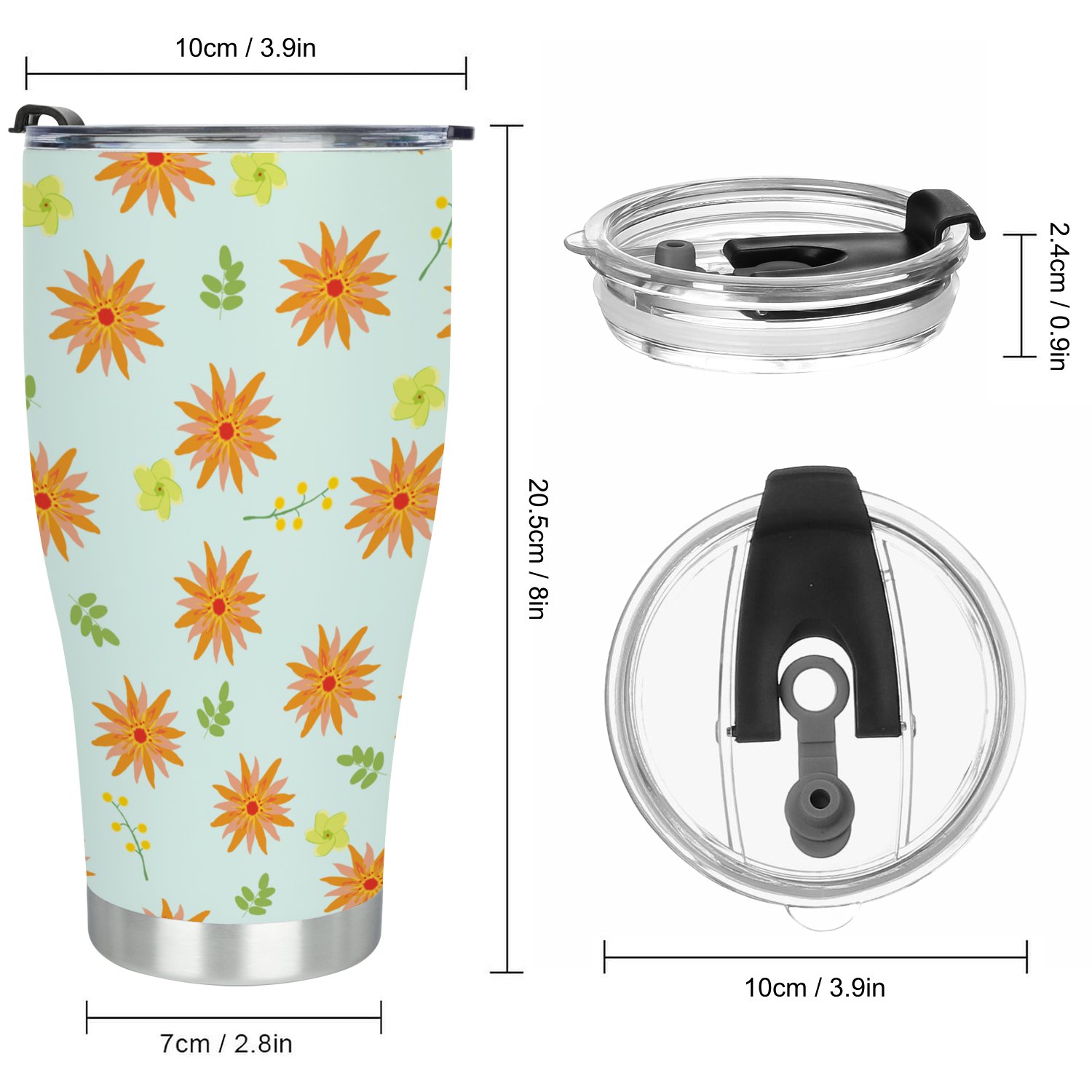 Hidove Stainless Steel Tumbler, Summer Background 30oz Leak Proof & Stainless Steel Bottle for Hot & Cold Drinks - Coffee Travel Mug, Water Metal Canteen, Thermal Cup