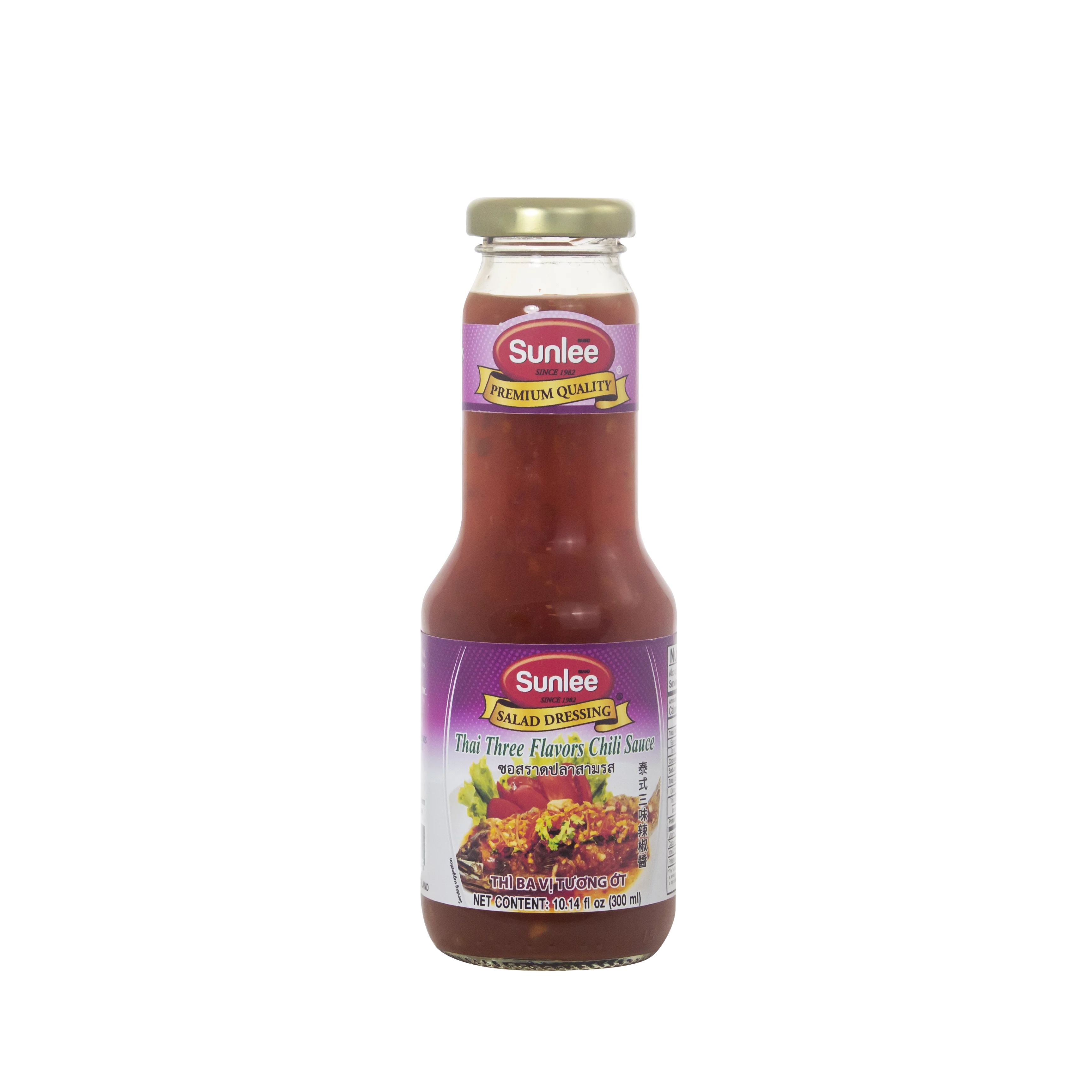 Thai Three Flavors Chili Sauce 10.14 Fl Oz (300 ML) [Pack of 2 Bottles]