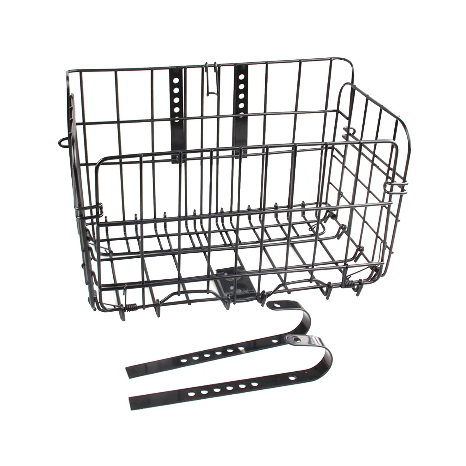 Folding Storage Basket Bike Shopping Pet Carrier Multifunctional Easily Install 20kg Load Bearing for Mountain Bikes Black