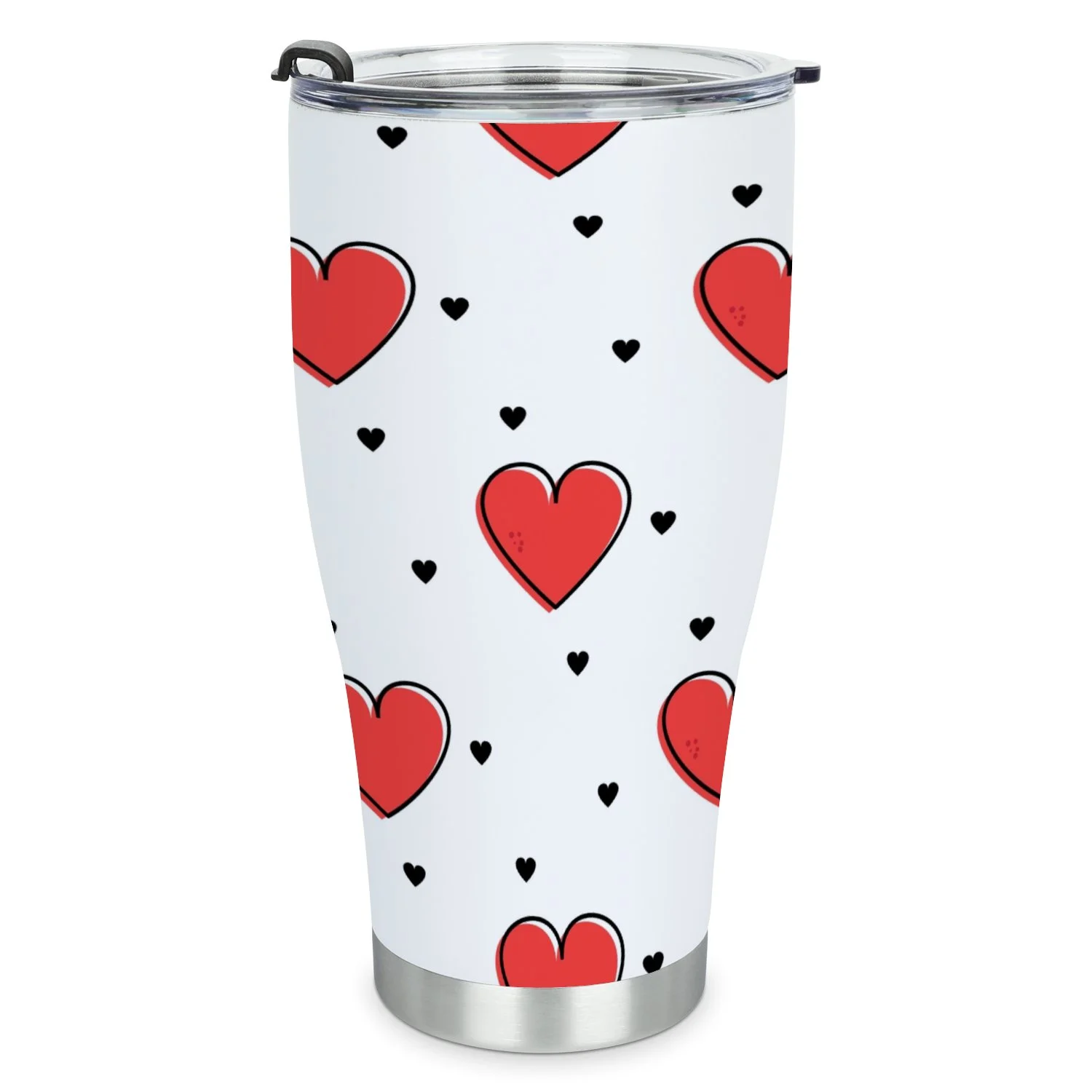 Hidove Stainless Steel Tumbler, Cute A Valentine Heart. Seamless Pattern 30oz Leak Proof & Stainless Steel Bottle for Hot & Cold Drinks - Coffee Travel Mug, Water Metal Canteen, Thermal Cup