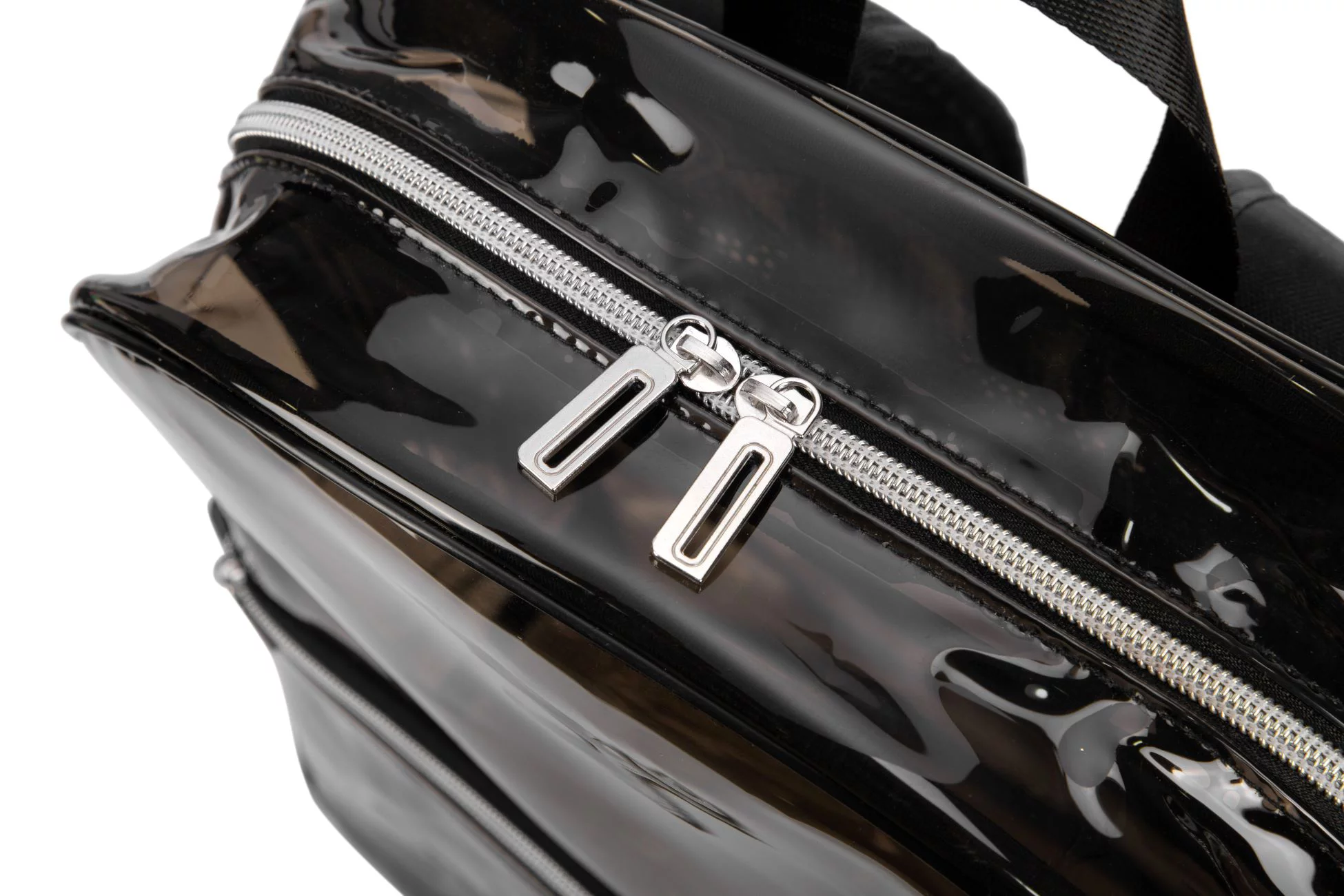 Cheruty Clear Backpack Black Transparent See Through Plastic Backpacks Book Bags for School,Sports,Work,Stadium,Security Travel,College Black