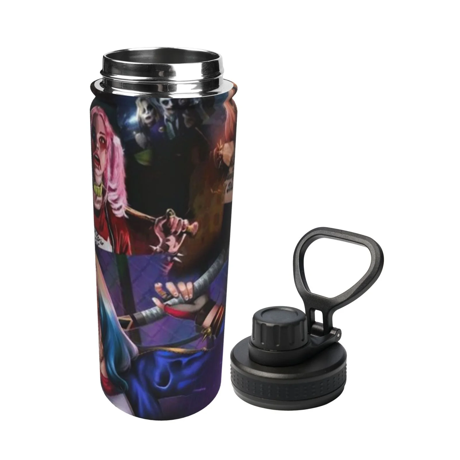Harley Quinn Sports Insulated Water Bottles Kettle Stainless Steel Portable Cup18OZ For Travel Gym School