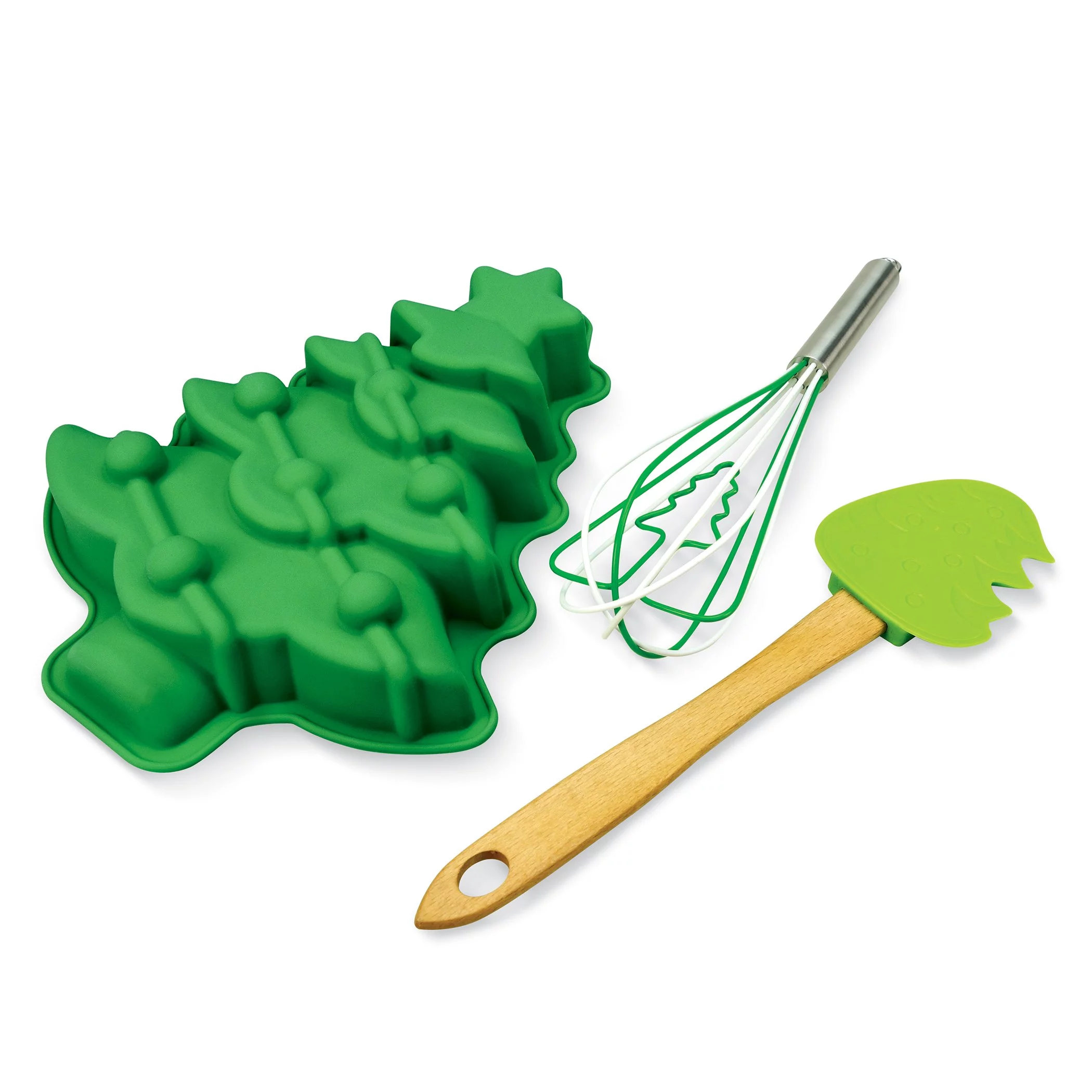 Collections Etc Silicone Holiday Christmas Tree 3-Piece Set