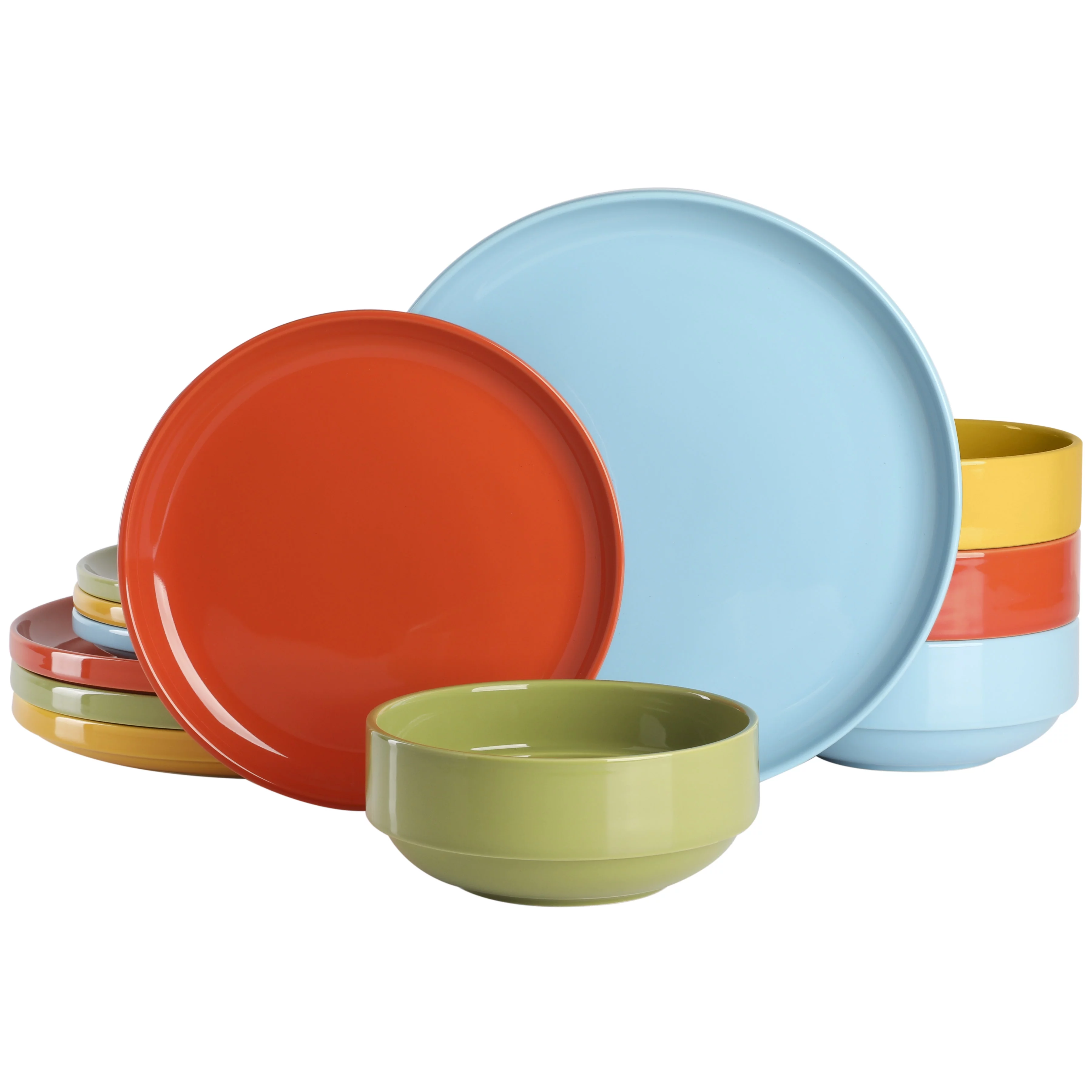 Wanda June Home Marfa Sunset 12-Piece Assorted Color Stackable Stoneware Dinnerware Set by Miranda Lambert