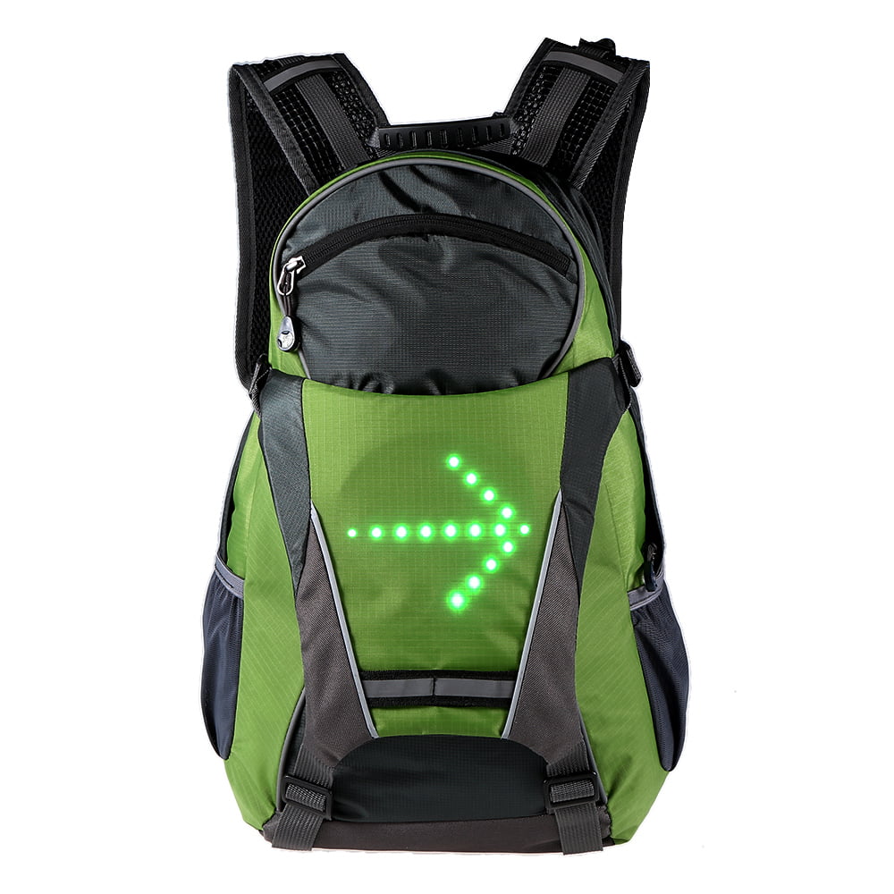 Lixada LED Cycling Backpack 18L Reflective Bag with Turn Signal Light Night Riding Safety Running Camping Pack