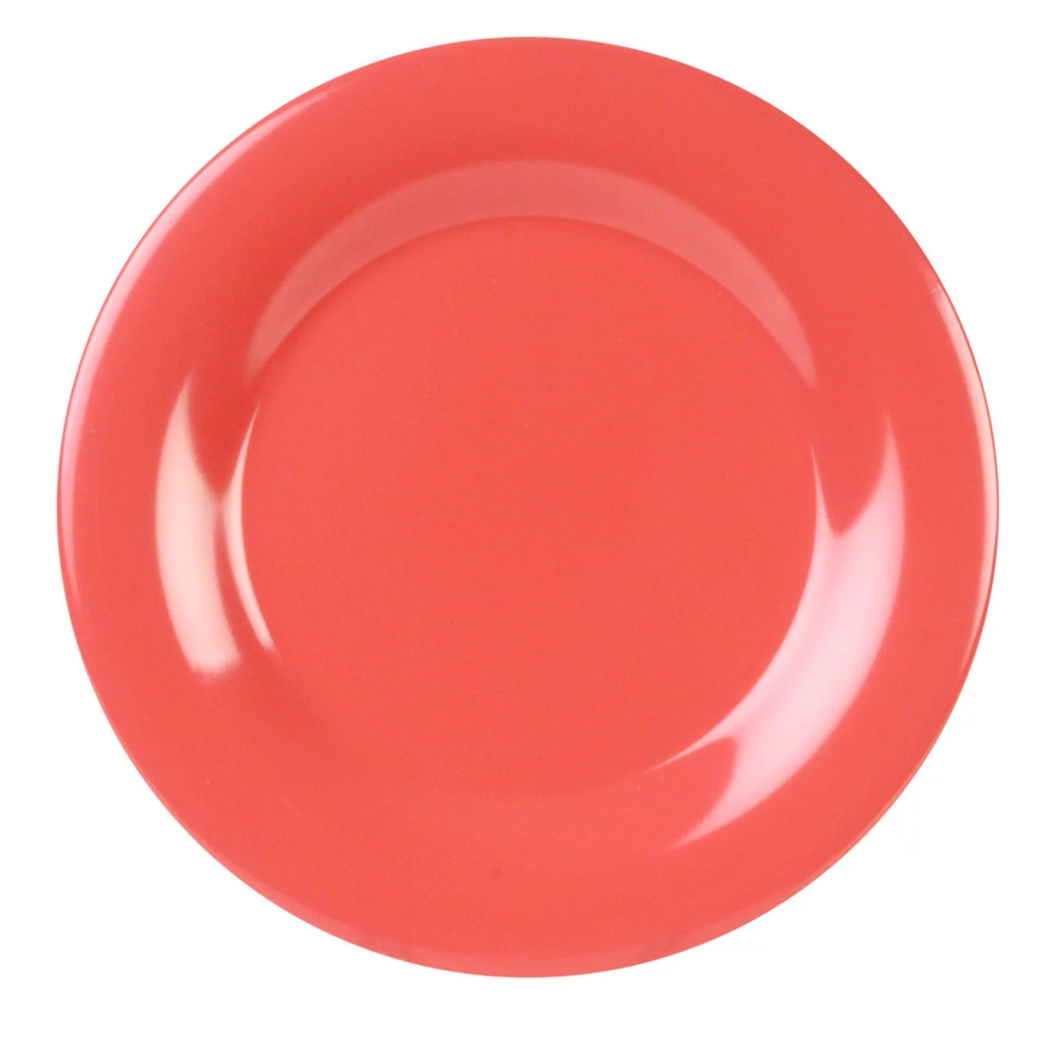 Excellante Color orange melamine dinnerware collection 5.5 inch wide rim round plate, comes in dozen