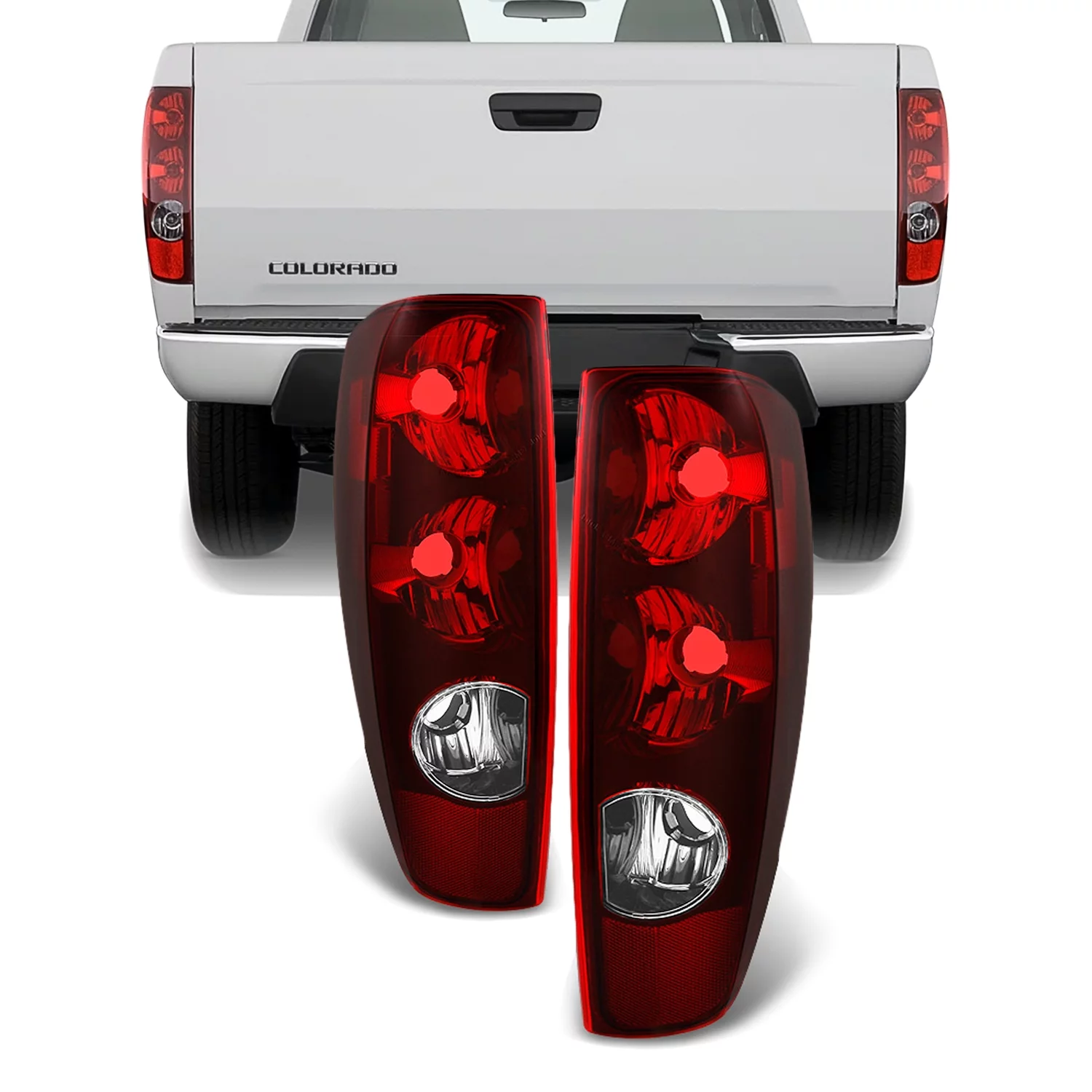 AKKON - For Chevy Colorado /GMC Canyon Truck Red Tail Lights Driver Left + Passenger Right Replacement Pair
