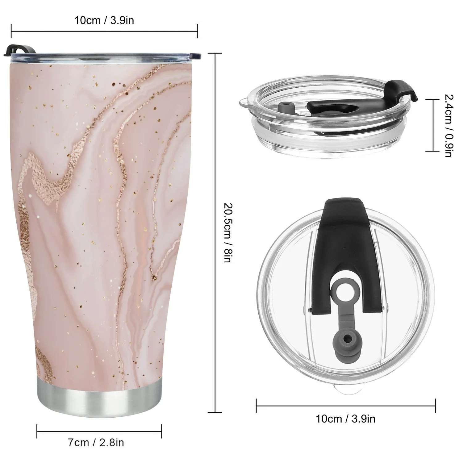 Hidove Stainless Steel Tumbler, Liquid Marble Painting Background 30oz Leak Proof & Stainless Steel Bottle for Hot & Cold Drinks - Coffee Travel Mug, Water Metal Canteen, Thermal Cup