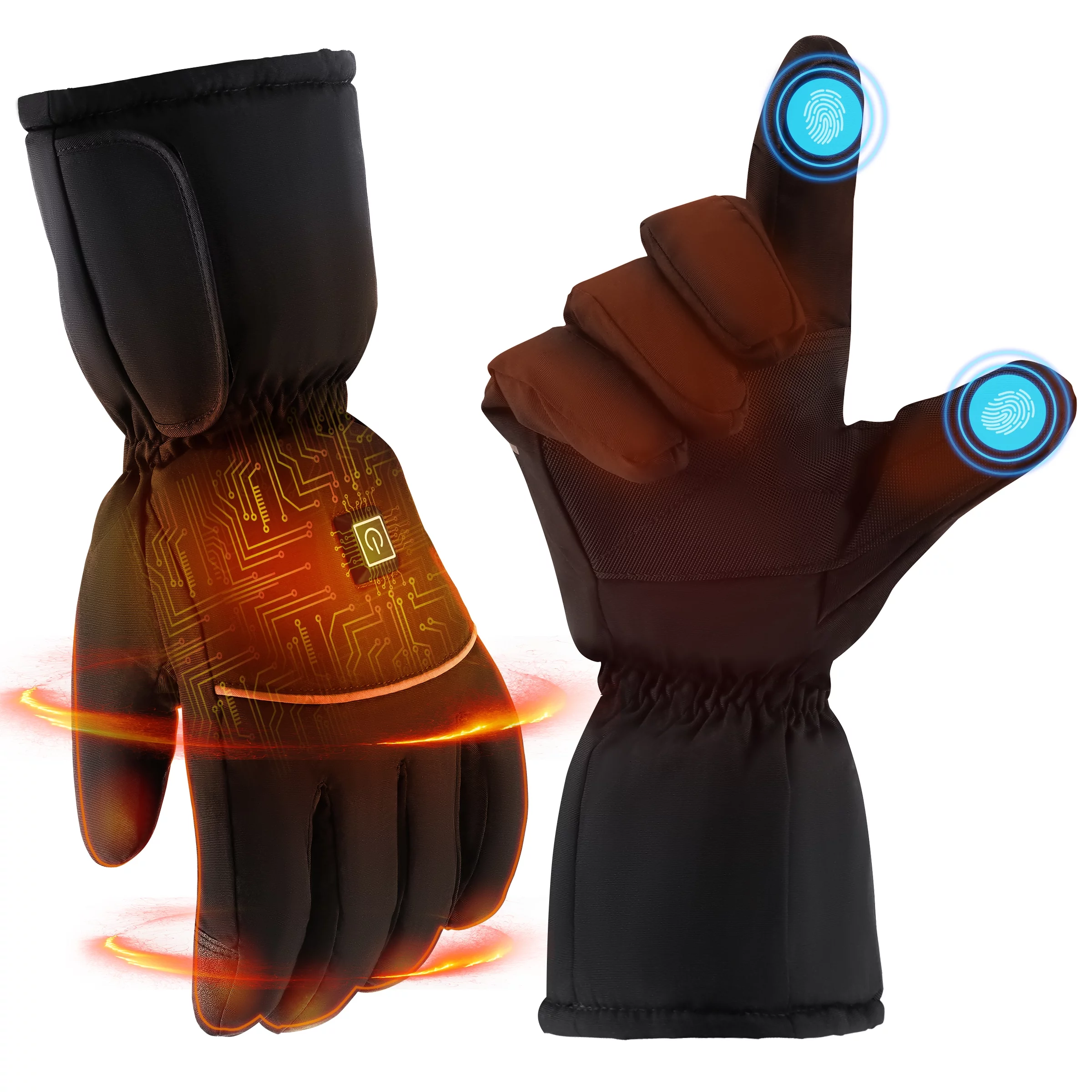 Maliowa Heated Gloves for Men Women，5000mAh Rechargeable Electric Battery Heated Gloves，Waterproof Touchscreen Gloves for Ski,Motorcycle Outdoor Winter Sports