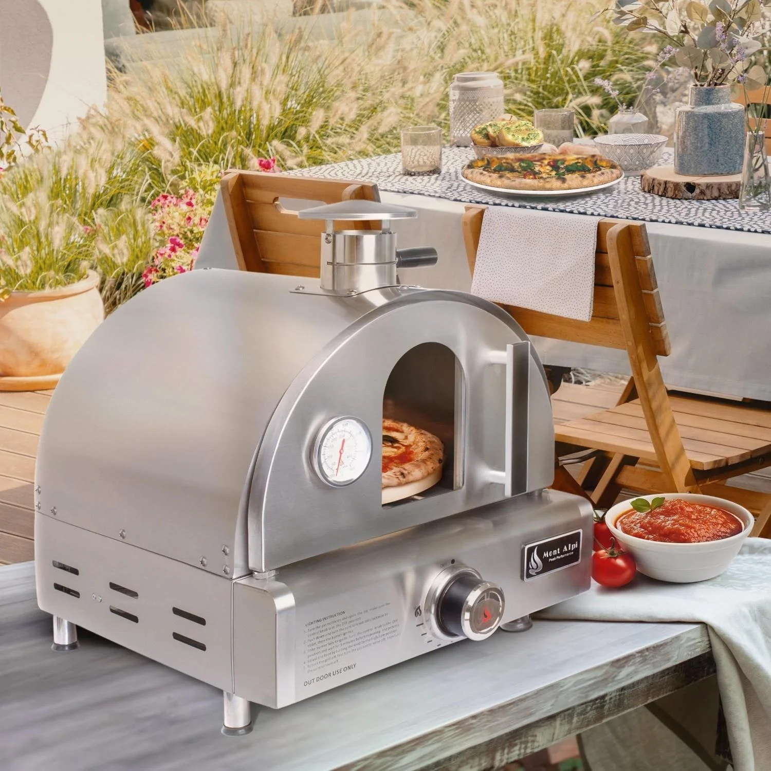 Mont Alpi Portable Propane Outdoor Pizza Oven - MAPZ-SS