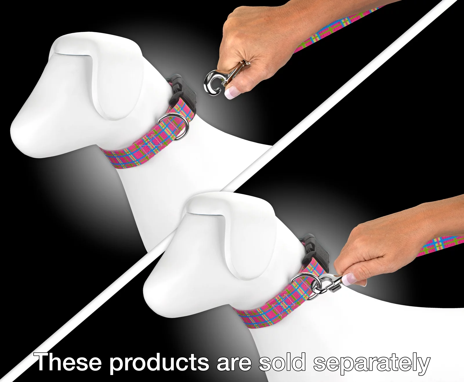 Country Brook Design - 1 inch Bubblegum Pink Plaid Dog Leash - 6 feet