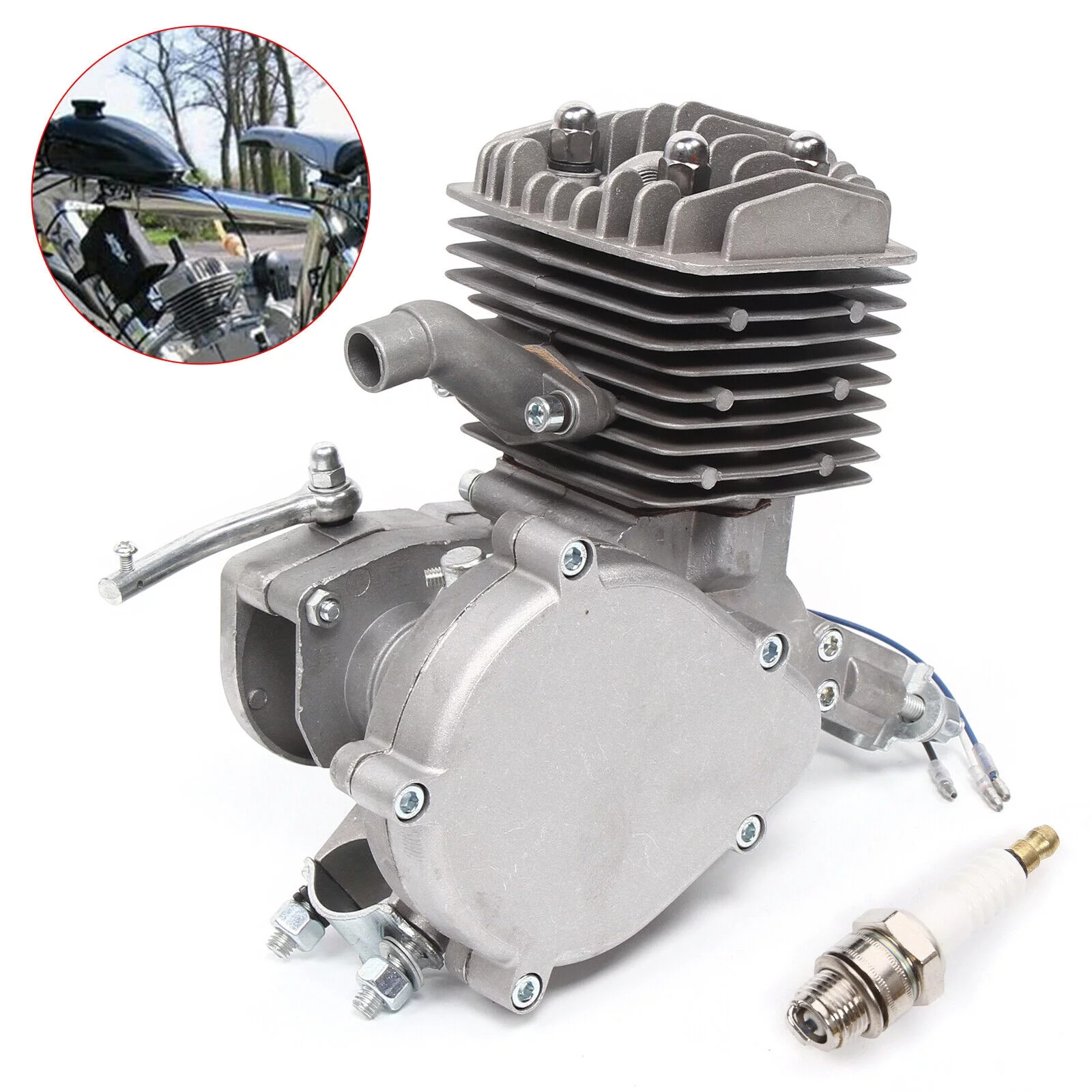 Miumaeov Full Assembled 80cc Electric Bike Bicycle Motorized 2-Stroke Petrol Gas Motor Gasoline Engine