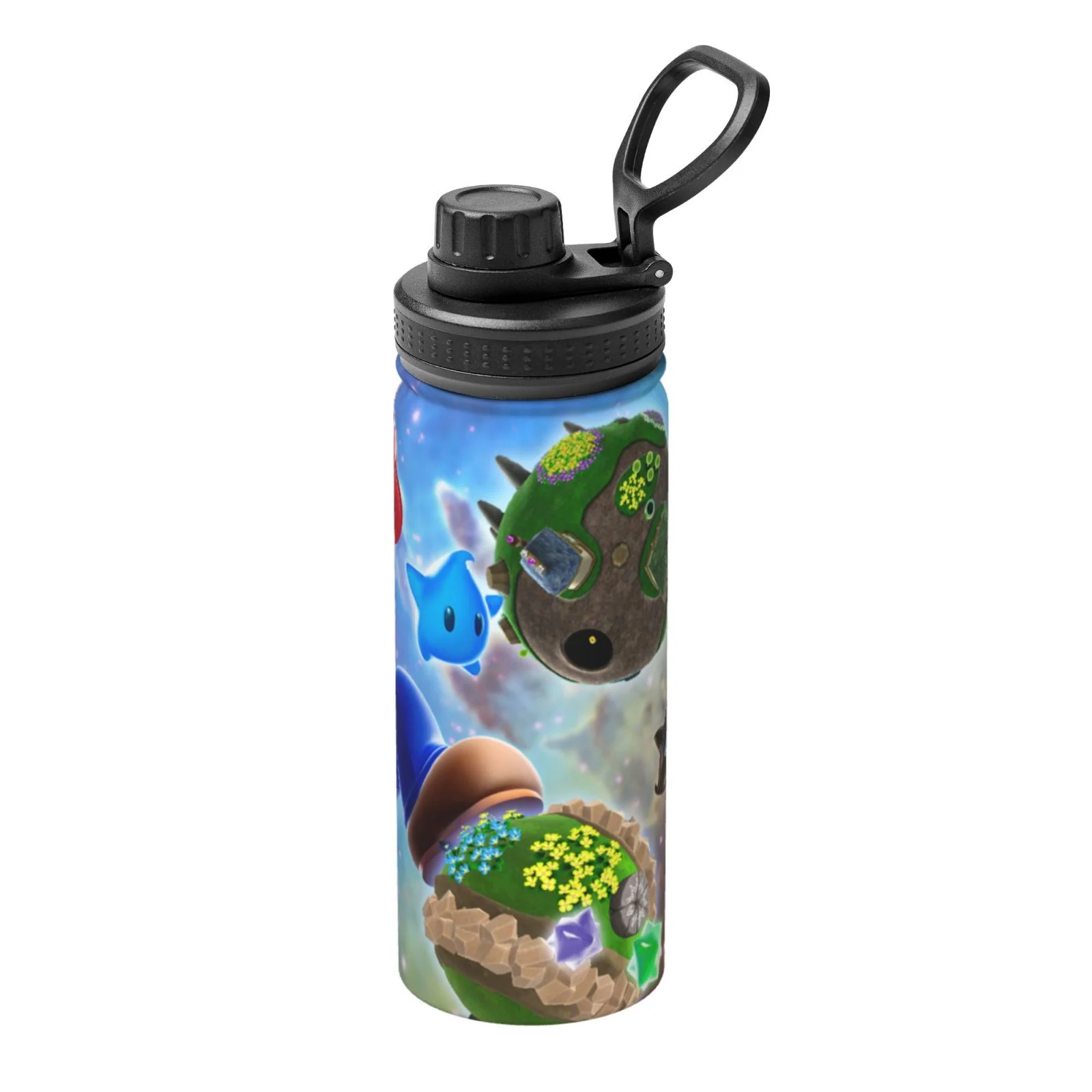 Mario Galaxy Unisex Sports Insulated Water Bottles Kettle Stainless Steel Portable Cup 18OZ For School Travel Gym Running