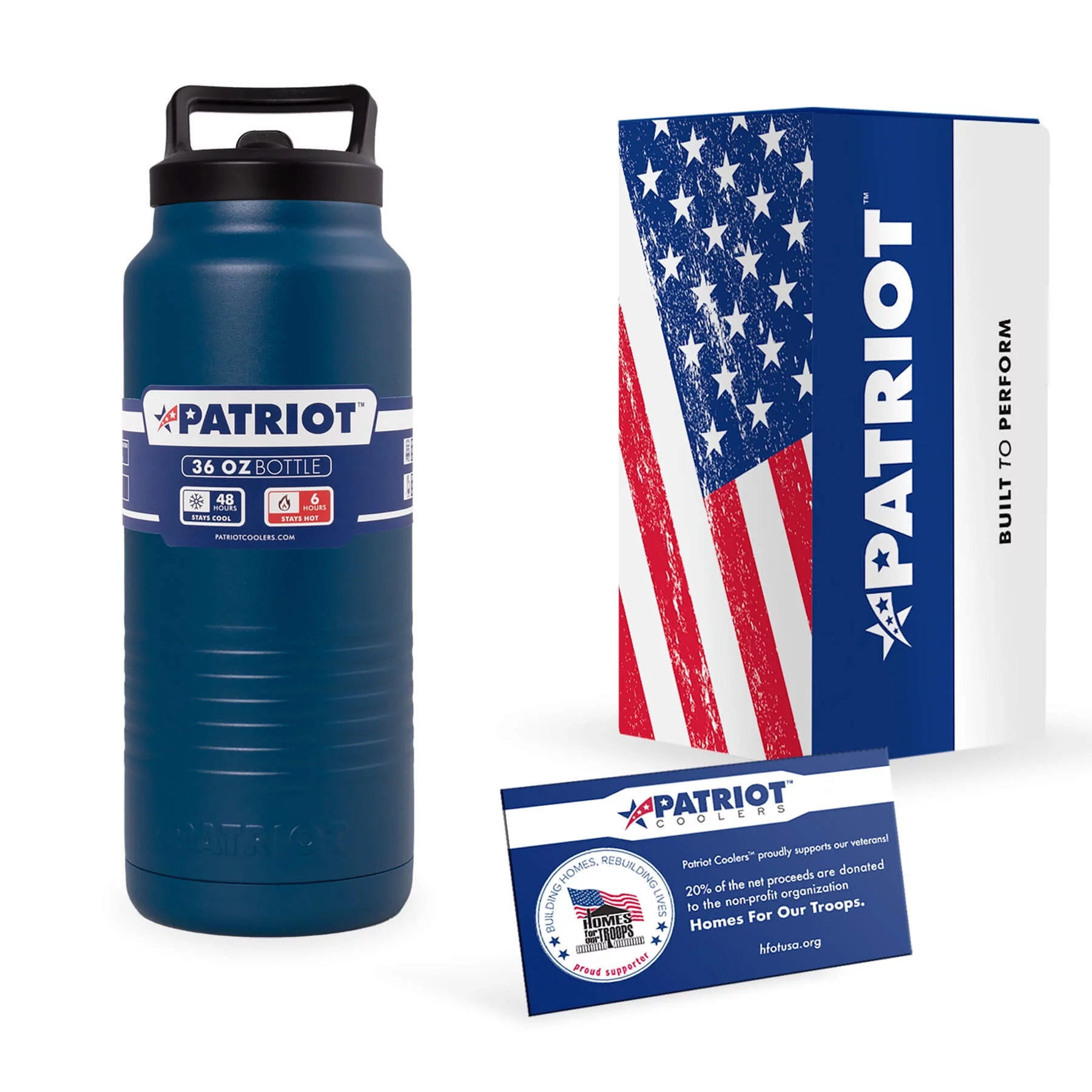 Patriot Coolers 36oz Stainless Steel Insulated Bottle