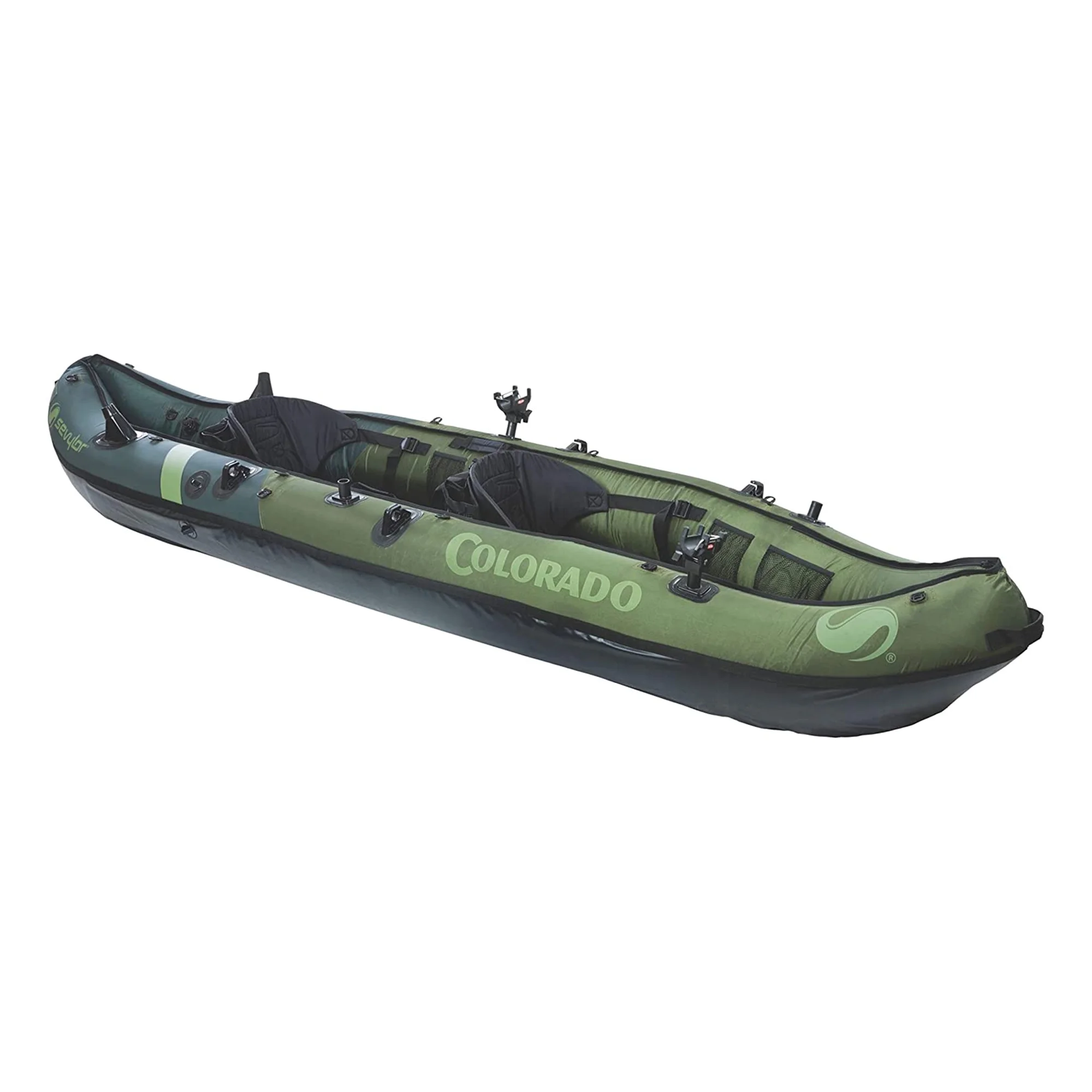 Sevylor Colorado 2 Person Inflatable Fishing Kayak, Green, Set of 2