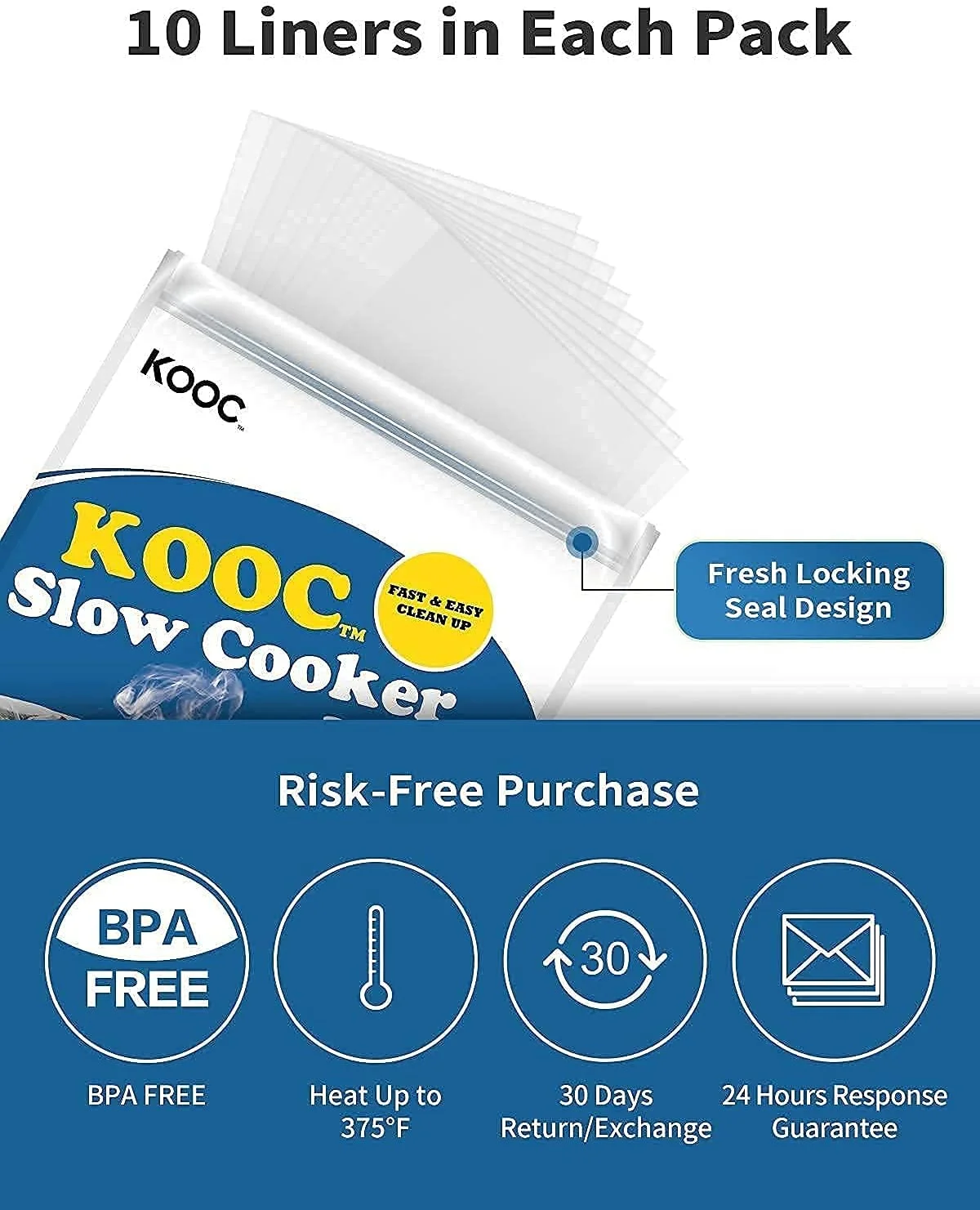 [Bundle Group] YONG Programmable Slow Cooker 8.5-Quart (with 5 Bonus Free Liners) + Additional 1 Pack of 10 Liners for Easy Clean-up, Upgraded Pot, Adjustable Temp, Nutrient Loss Reduction