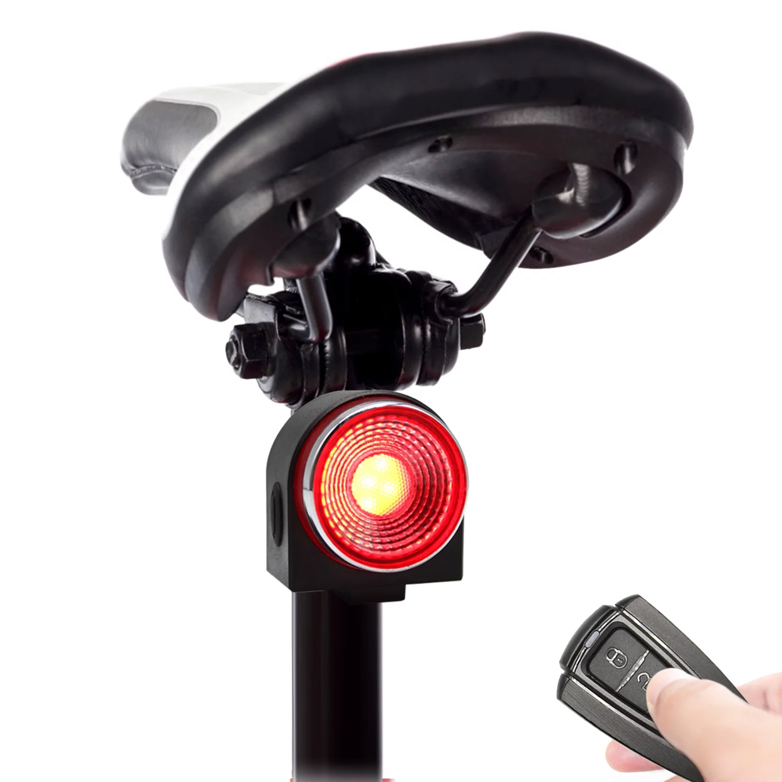 Apexeon Theft Bike Alarm Rear Light, Wireless Remote Control Taillight, Waterproof Smart Cycling Light - Perfect for Urban Commuters!