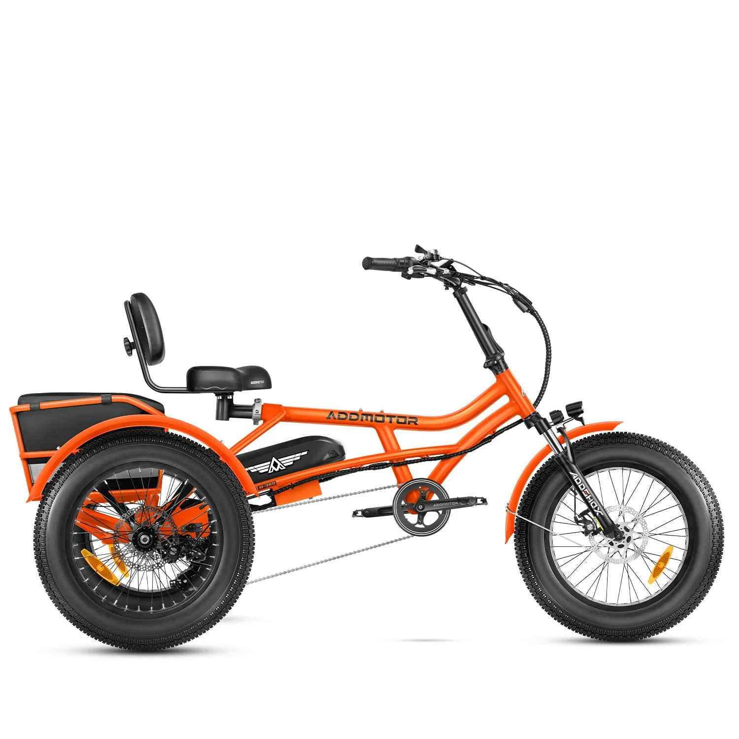 Addmotor M-360II Semi-Recumbent Electric Trike, 85MI, Fat Tire 3 Wheel Electric Bike for Adults, 750W 48V 20Ah Electric Tricycle for Seniors, 20