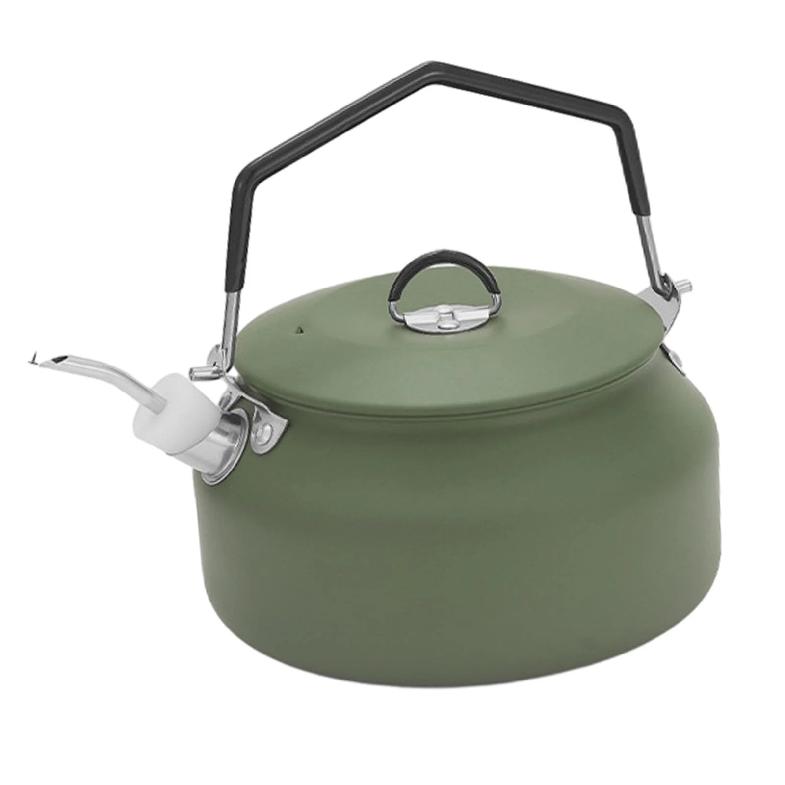 1L Camping Water Kettle Teapot Water Boiler for Camp Campfire Mountaineering Green