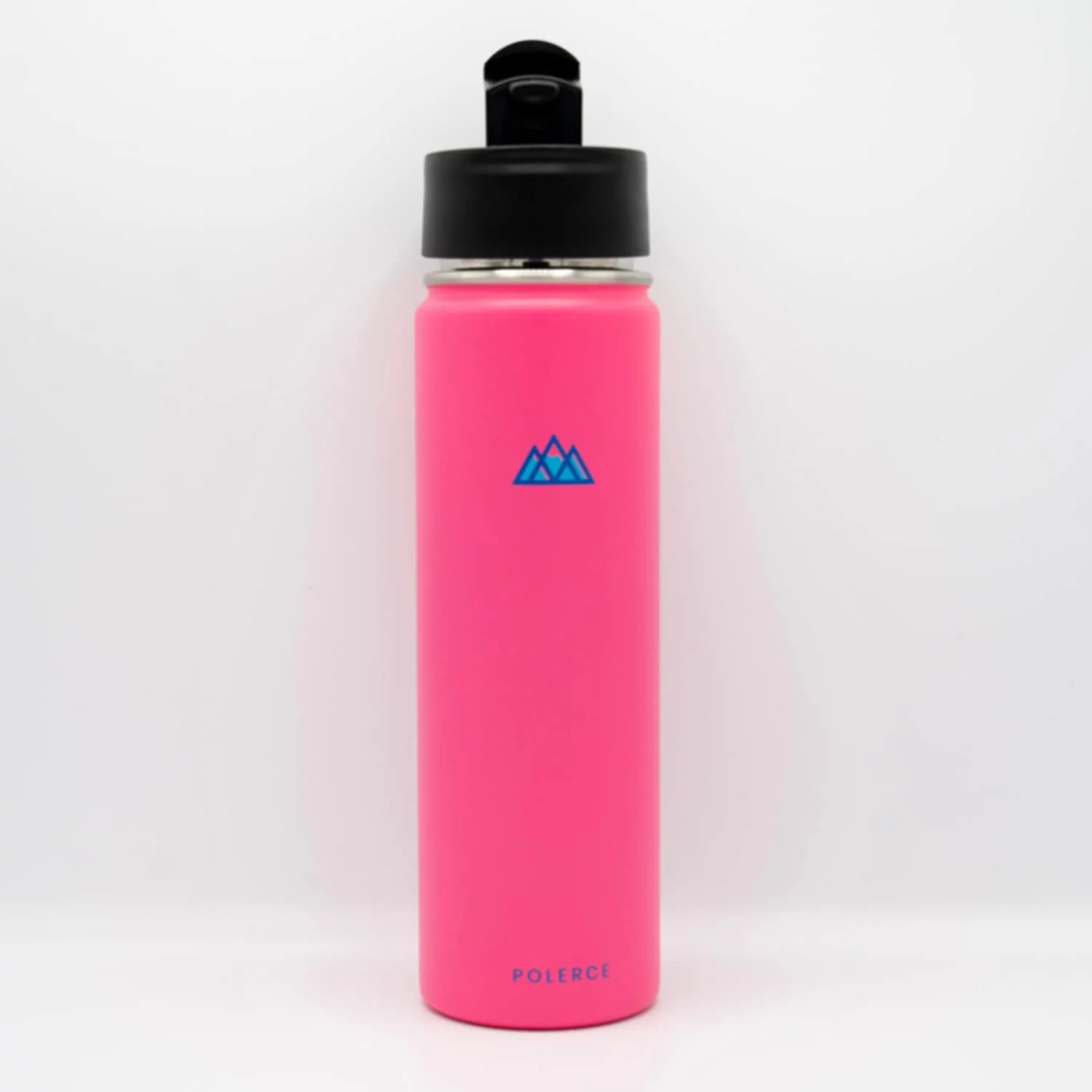 Vacuum Insulated Bottle with 3 Lids - Stainless Steel Thermally Insulated Flask - by Polerce (21 Oz, Pink)