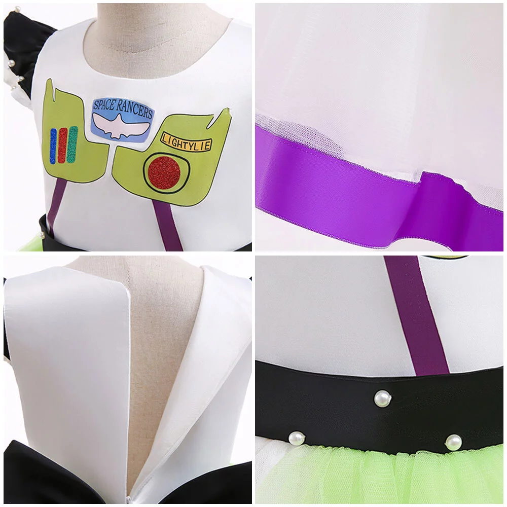 Girls Kids Buzz Lightyear Tutu Dress Halloween Christmas Birthday Skirt Outfit