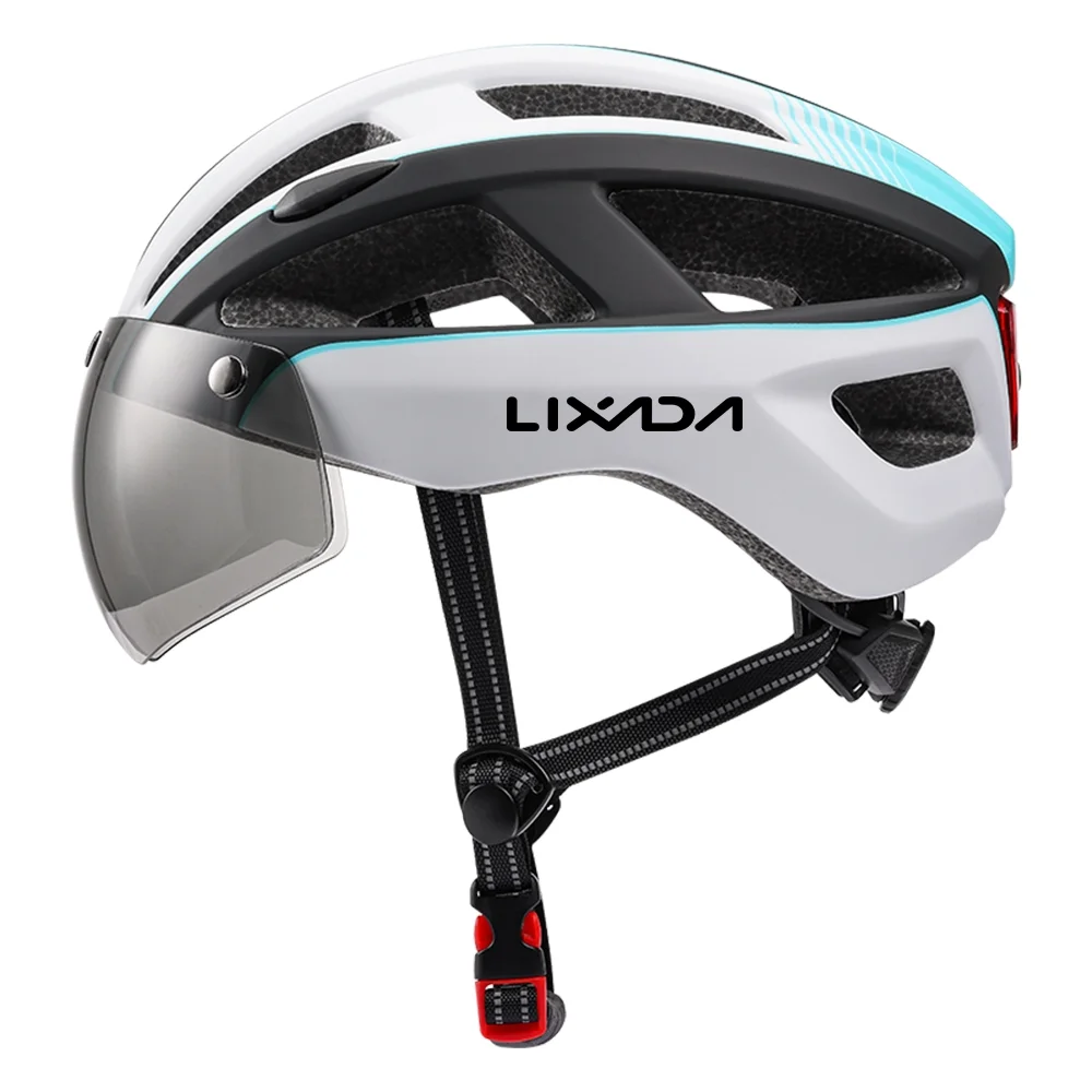 Lixada Mountain Bike Helmet with Detachable Magnetic Goggles and Rear Light – Cycling Safety Gear