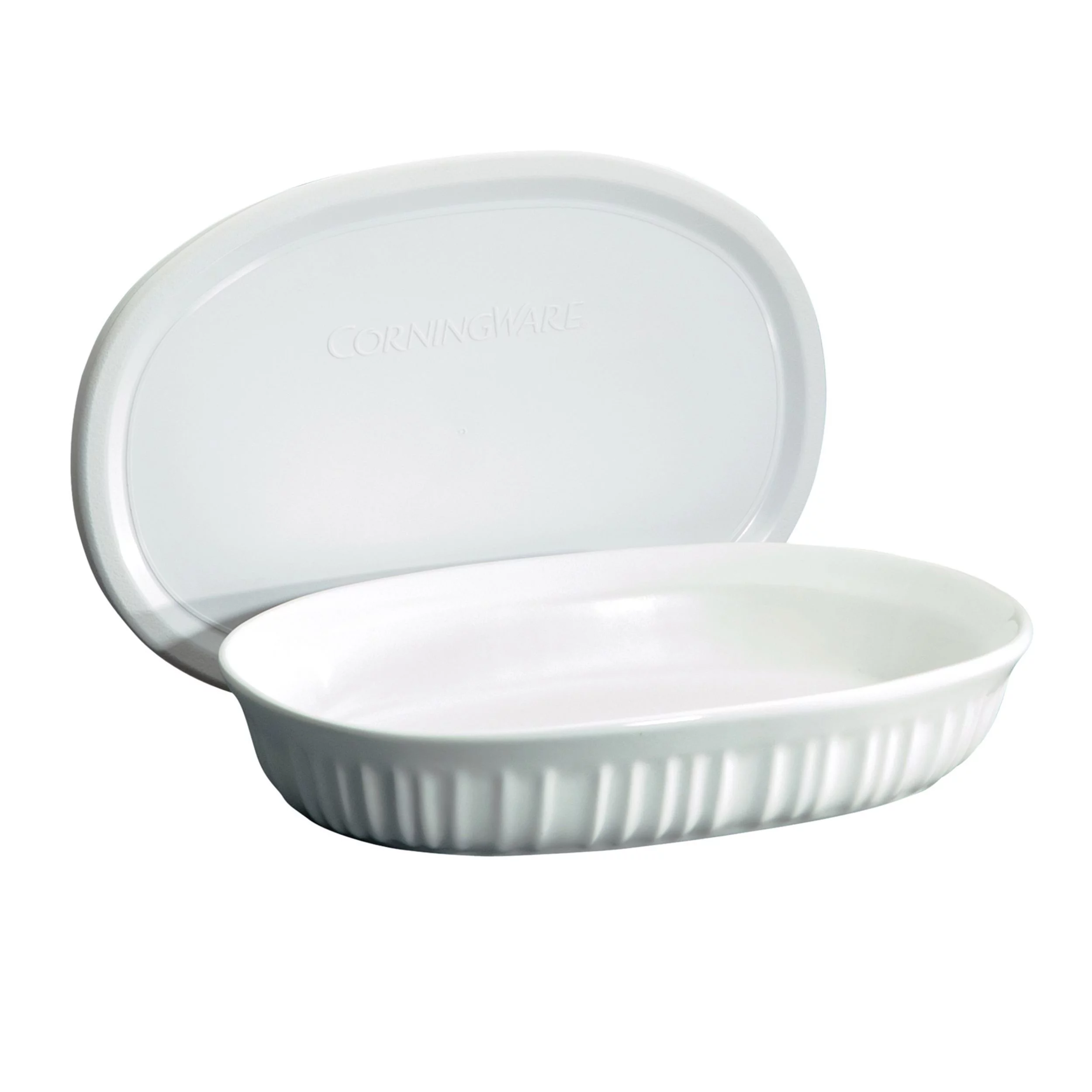 CorningWare French White 23-ounce Oval Baking Dish with Lid