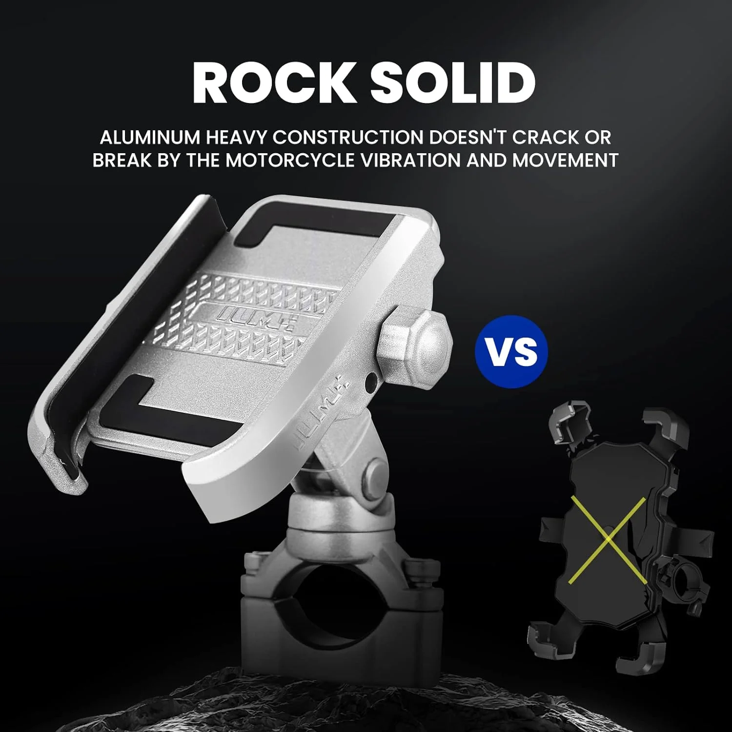 ILM Motorcycle Phone Mount Premium Aluminum Universal Bike Rack Handlebar Holder Fits iPhone 15 Pro Max 14 | 14 Max X |