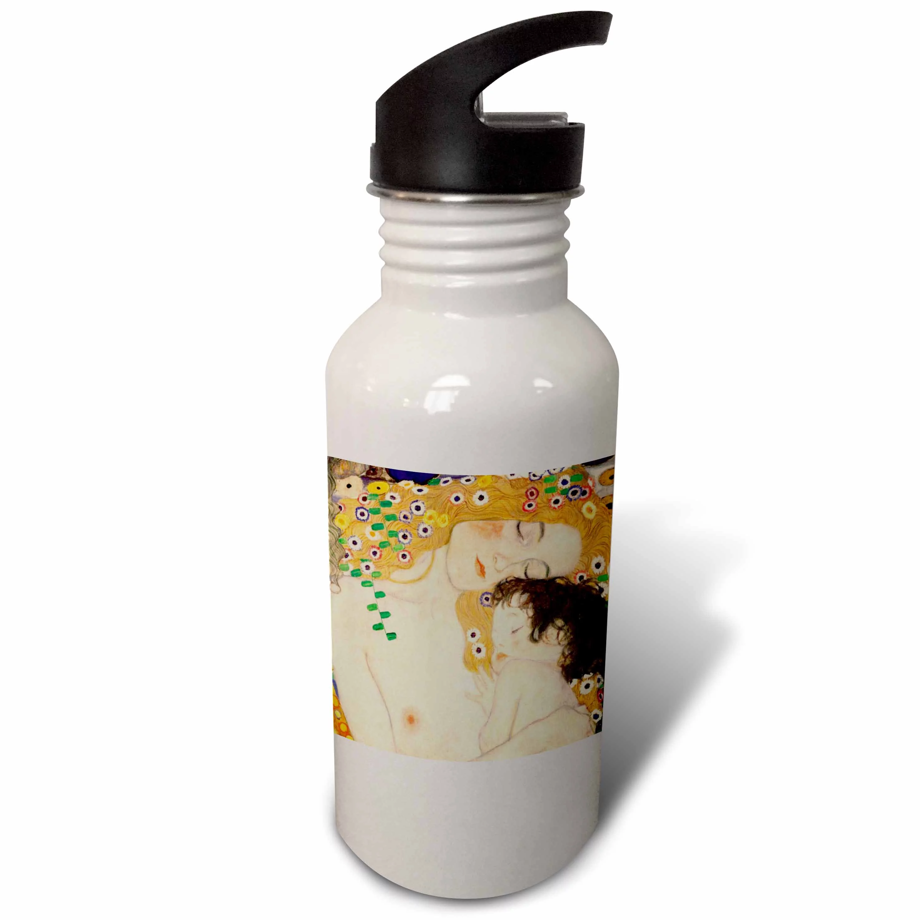 Mother and child by Gustav Klimt - 1905 - detail from the Three Ages of Woman - mom and baby love 21 oz Sports Water Bottle wb-157653-1