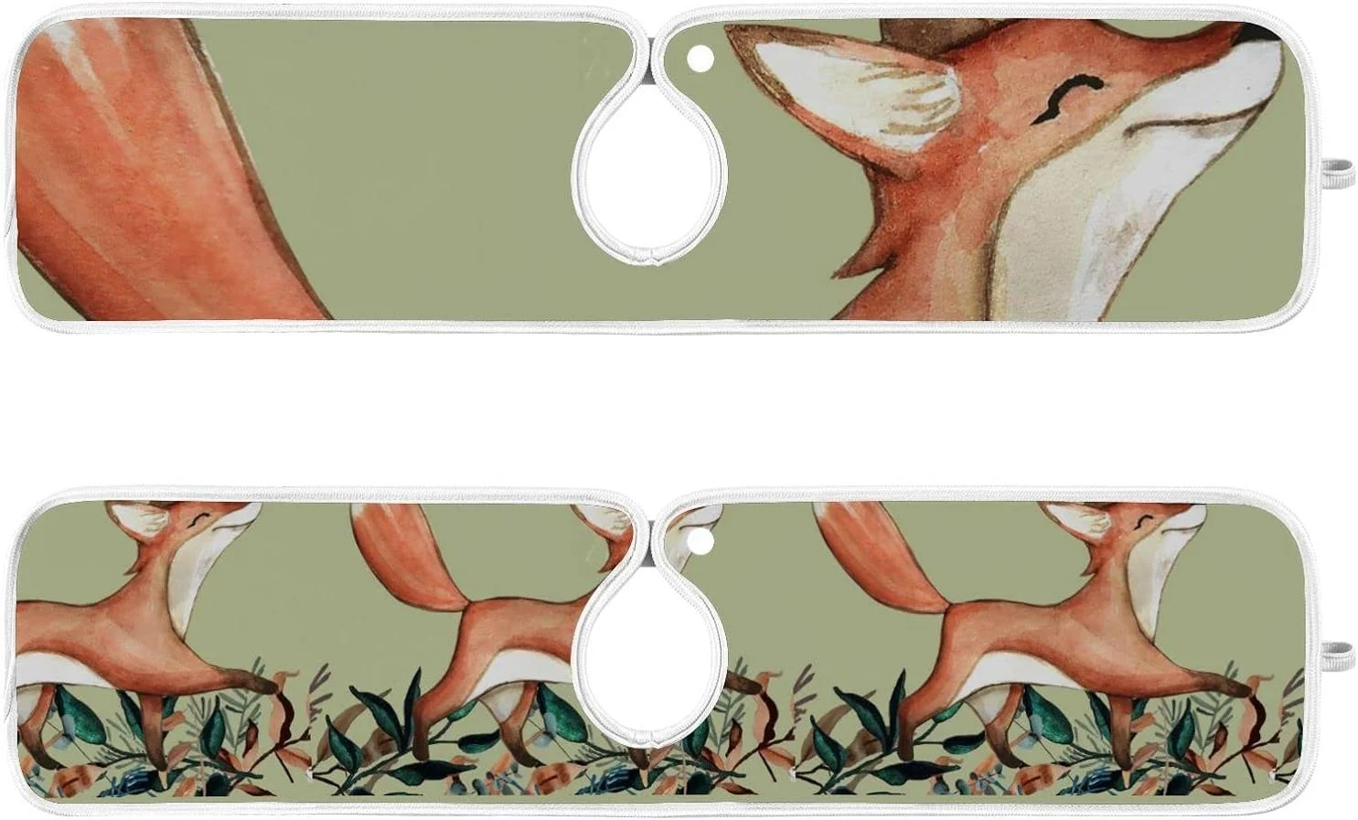 Coolnut Autumn Fox Leaves Kitchen Sink Splash Guard 2 Packs Faucet Absorbent Mats Vintage Retro Faucet Handle Drip Catcher Quickly Drying Mat for Kitchen Counter Bathroom, 23.6