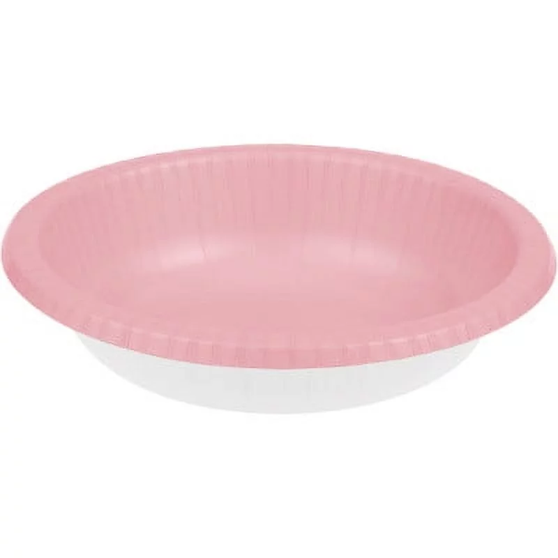 Party Central Club Pack of 200 Petal Pink Disposable Paper Party Banquet Dinner Bowls 20 oz