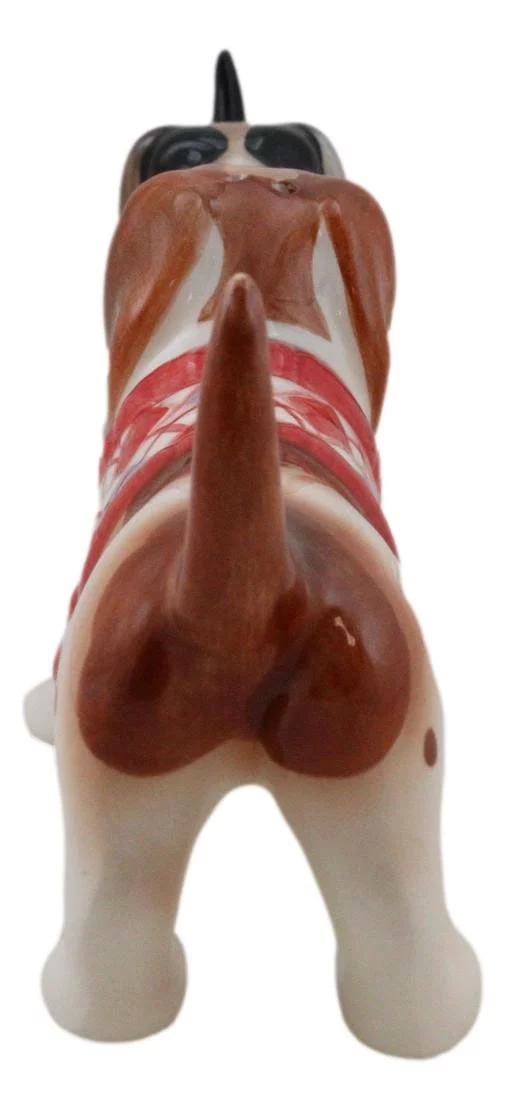 Ebros French Basset Hounds Magnetic Ceramic Salt Pepper Shakers Collectible Set