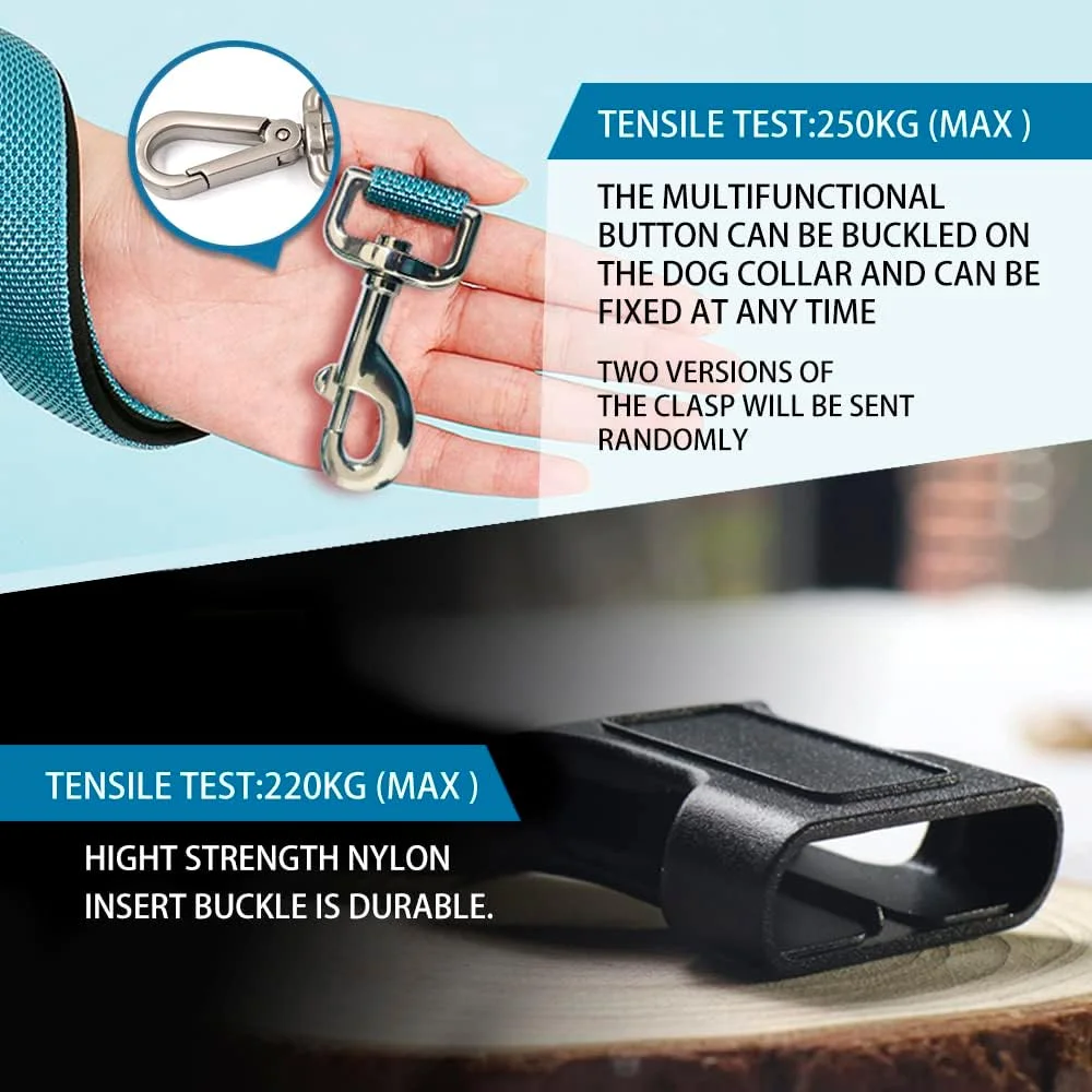 TSPRO Hands Free Dog Leash Adjustable Walking Running Dog Leash with Control Safety Padded Handle and Heavy Duty Clasp for Small Medium Large Dogs(Red)