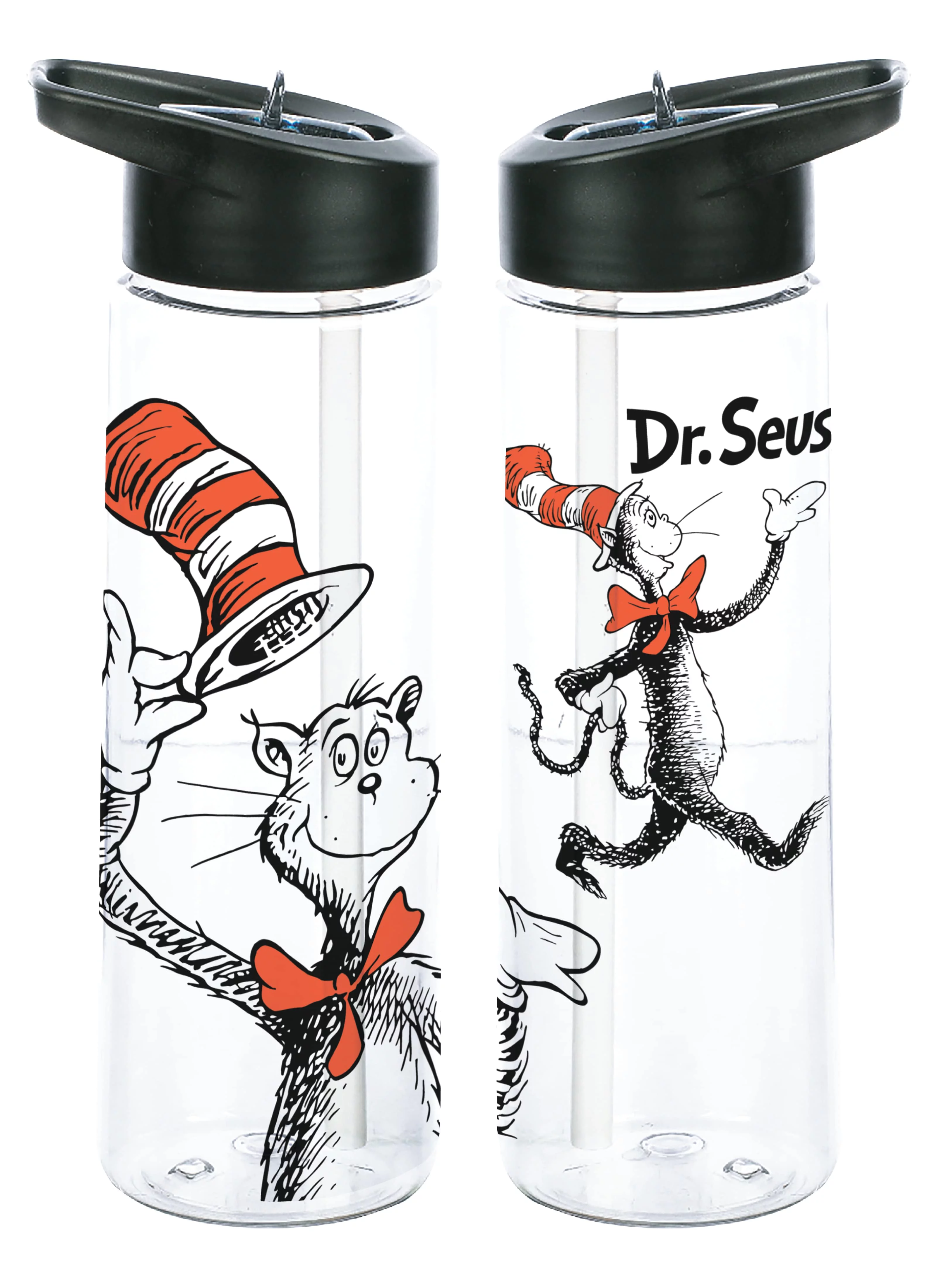 Dr. Seuss The Cat In The Hat Transparent 24 Ounce BPA-Free UV Plastic Water Bottle