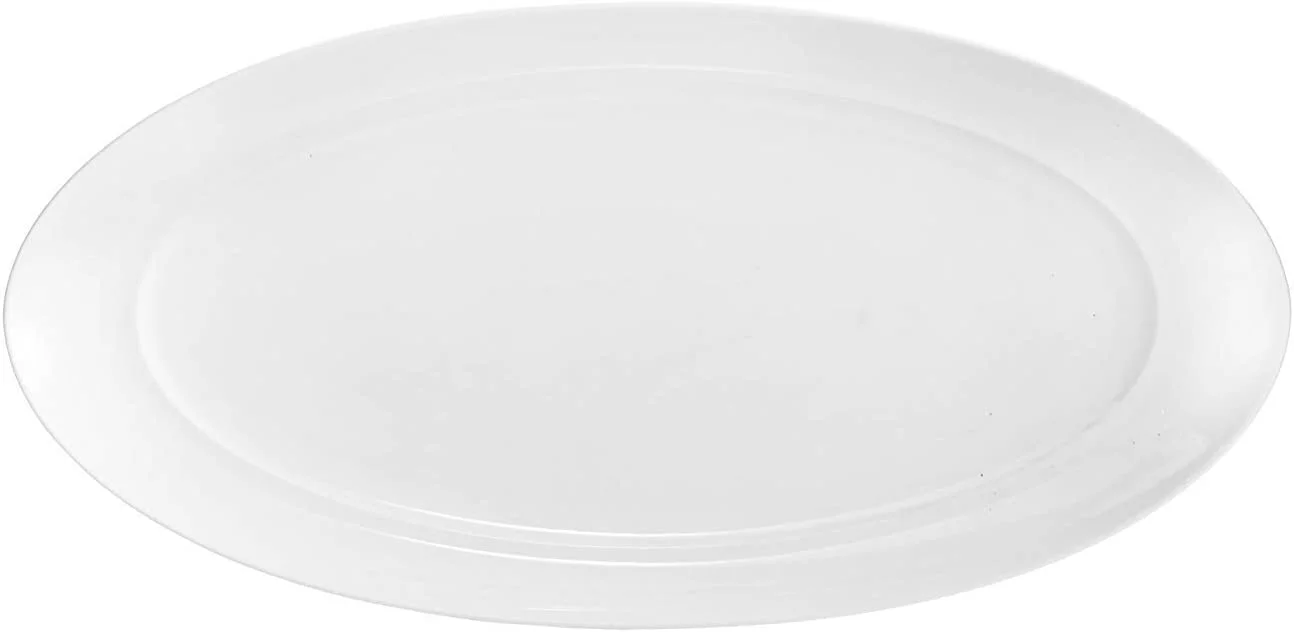 Nambe Skye Dinnerware Collection Bone China Oval Platter, White